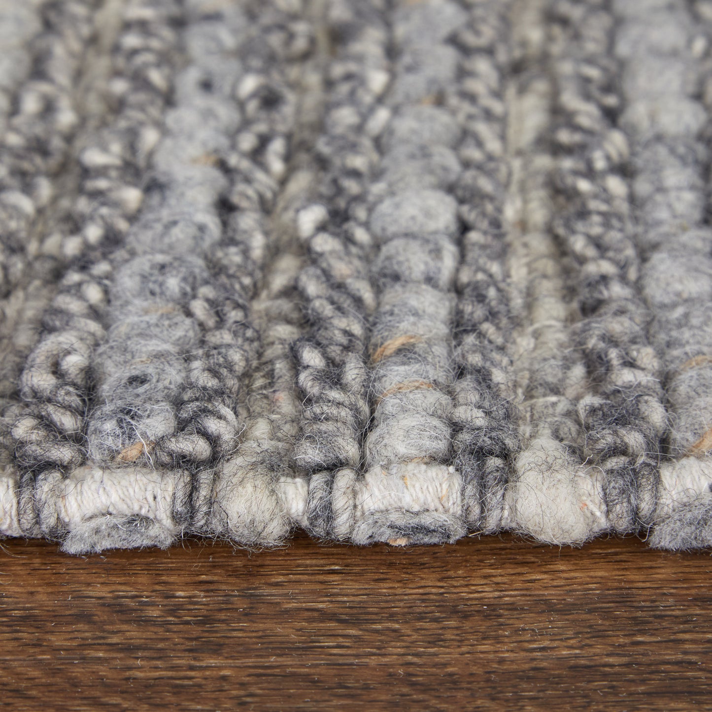 Herrick Modern/Casual Solid/Stripes Ivory/Gray - Feizy Rug
