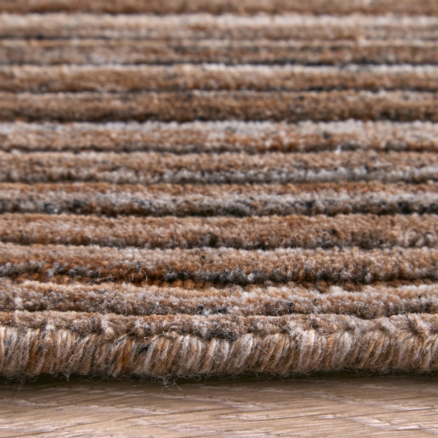 Lakewood Modern/Casual Solid/Distressed/Stripes Brown/Black/Gray - Feizy Rug