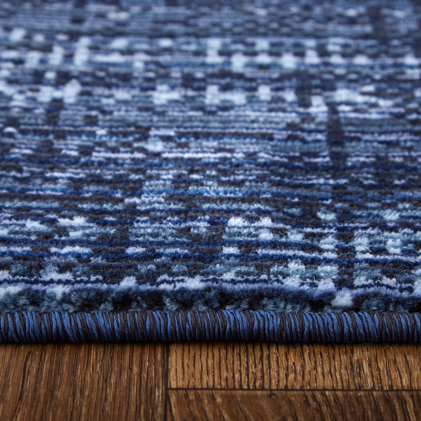 Deja Modern/Casual Solid Blue/Black - Feizy Rug