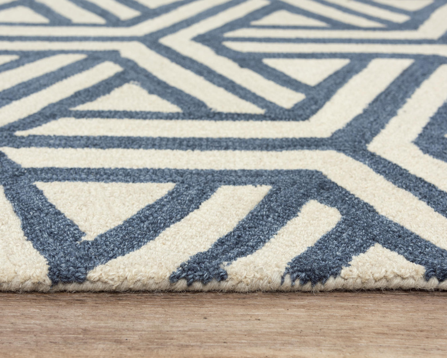 Ellis A04101 Blue Hand-Tufted Rug - Rizzy