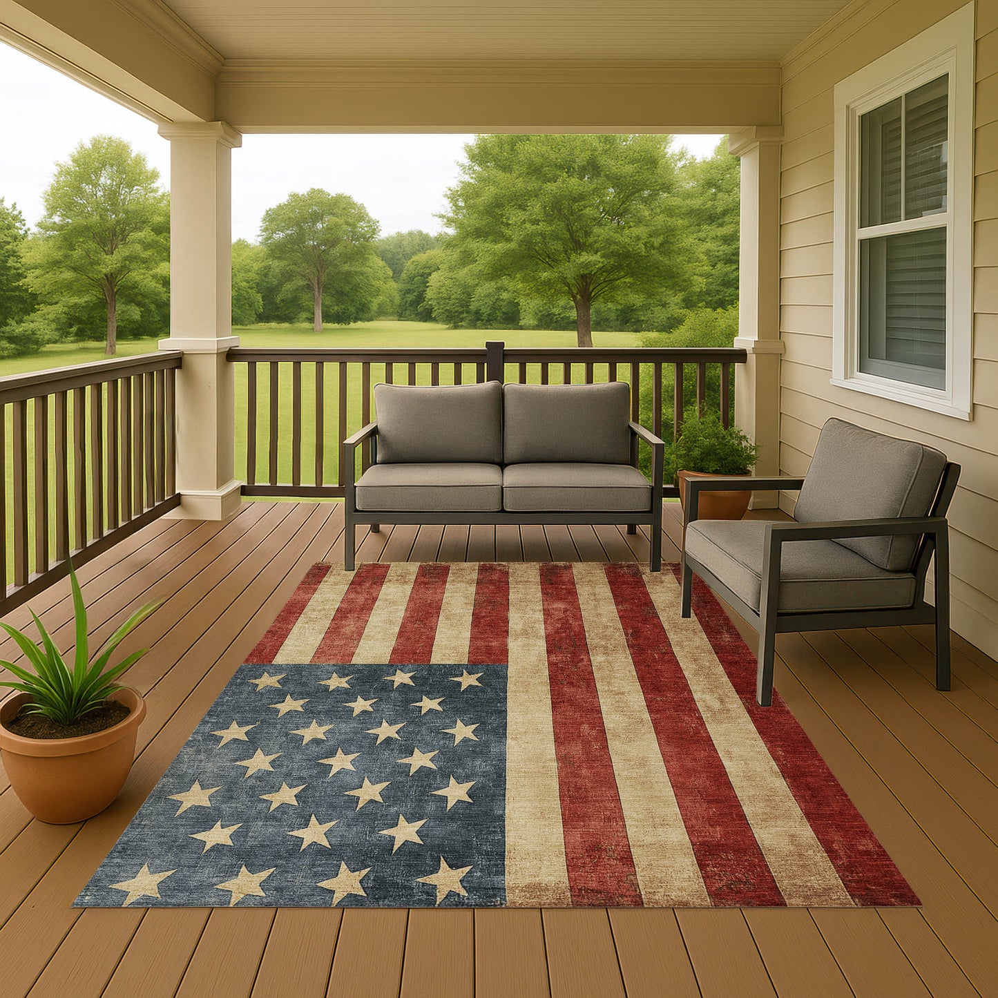 Machine Made Americana AM1 Red - Dalyn Rugs