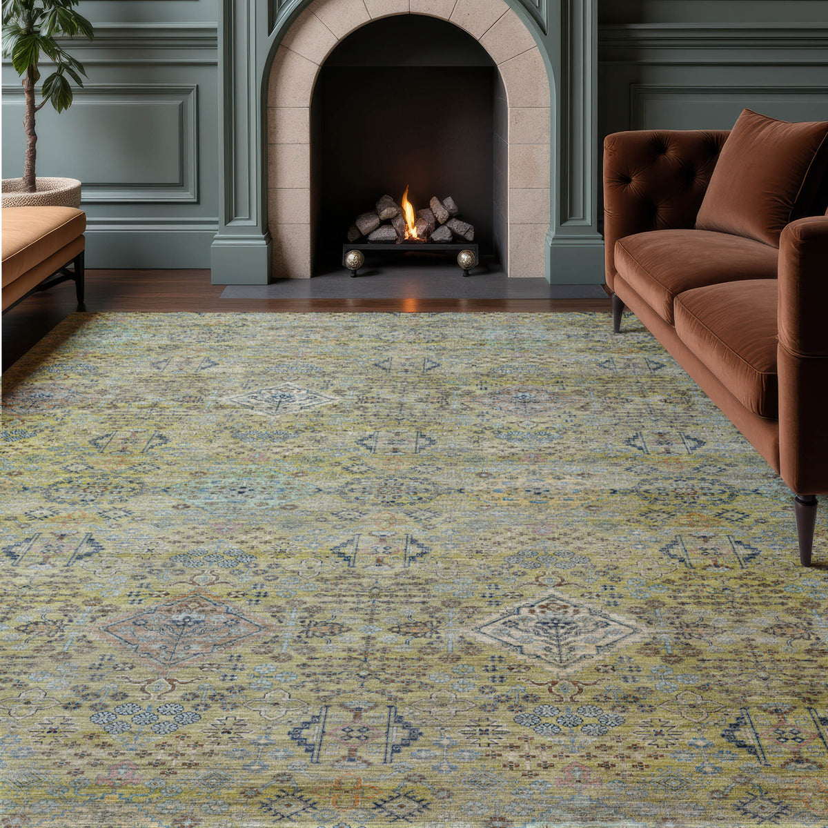 Machine Washable Aristo AR1 Aloe Rug