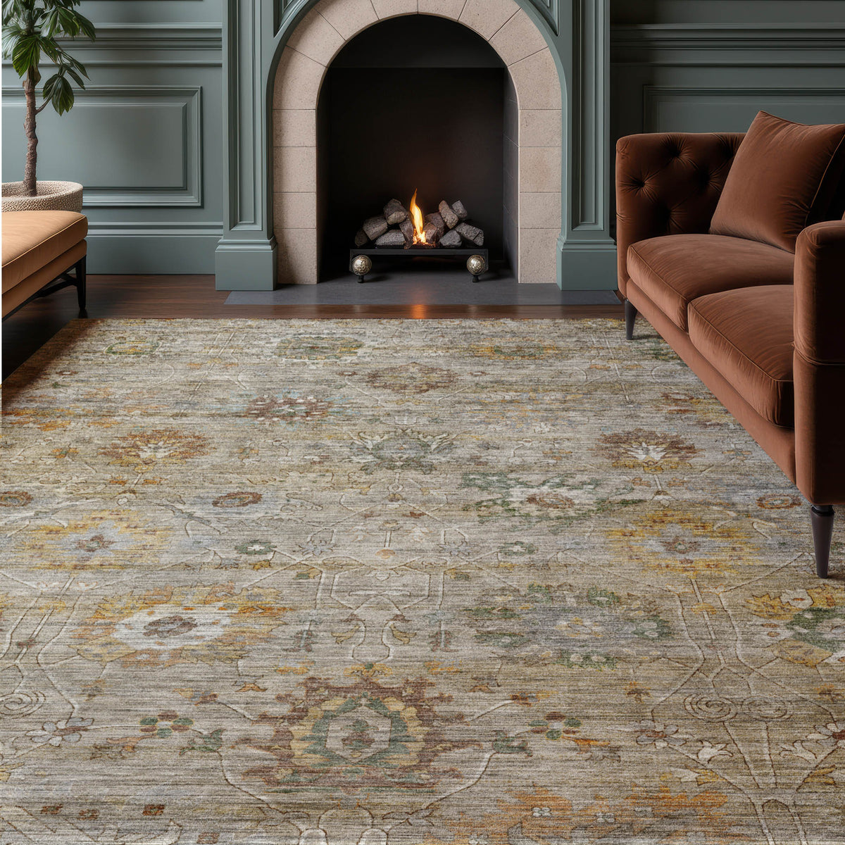Machine Washable Aristo AR6 Beige Rug