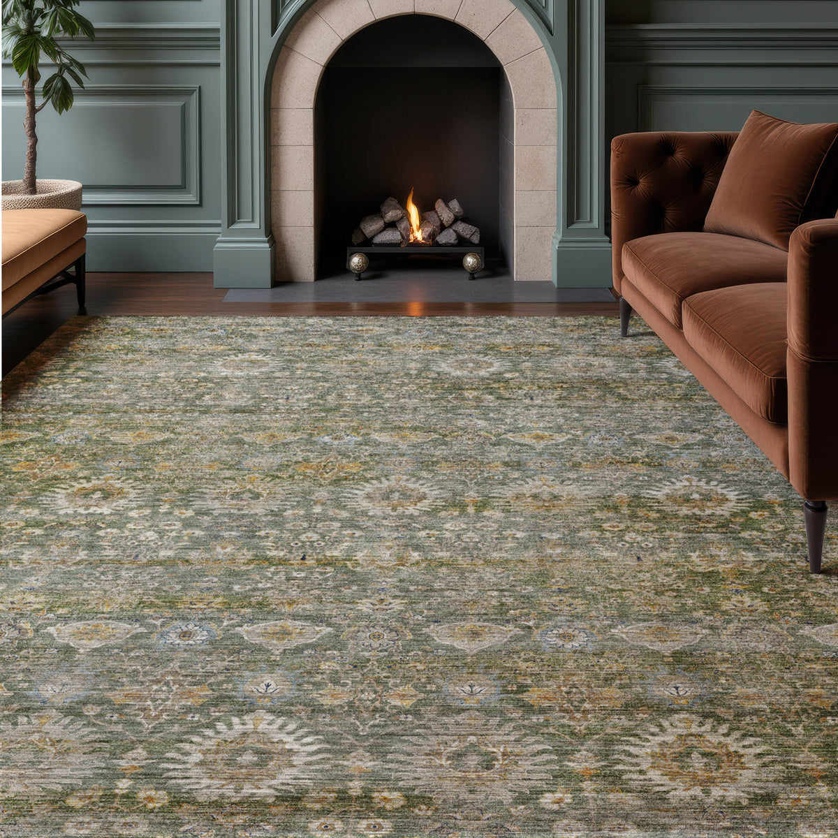Machine Washable Aristo AR9 Basil Rug
