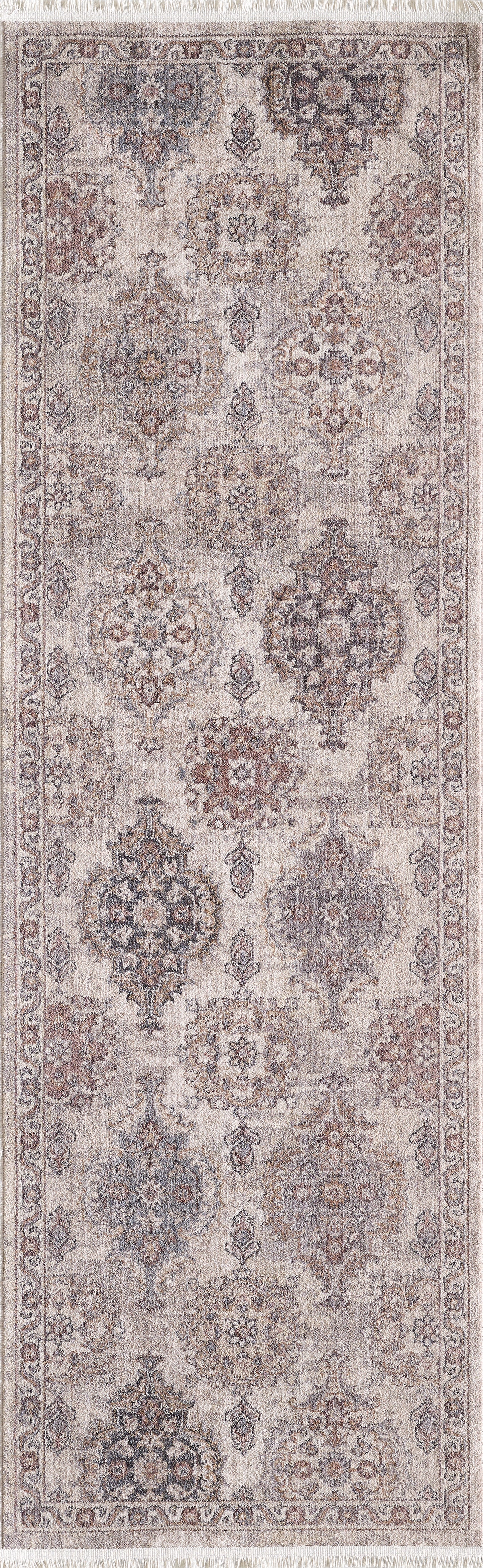 Adele 8806 Ivory Mosaic Machine Woven Performance Area Rug - KAS