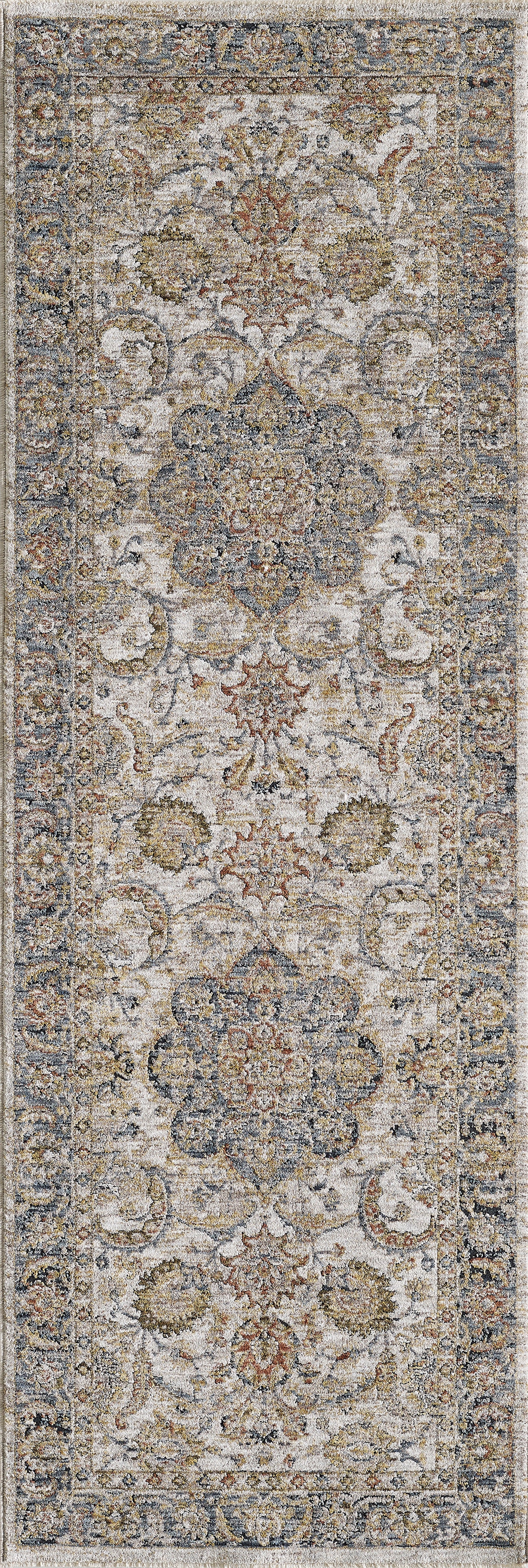 Avani 8403 Ivory Medallion Machine Woven Performance Area Rug - KAS