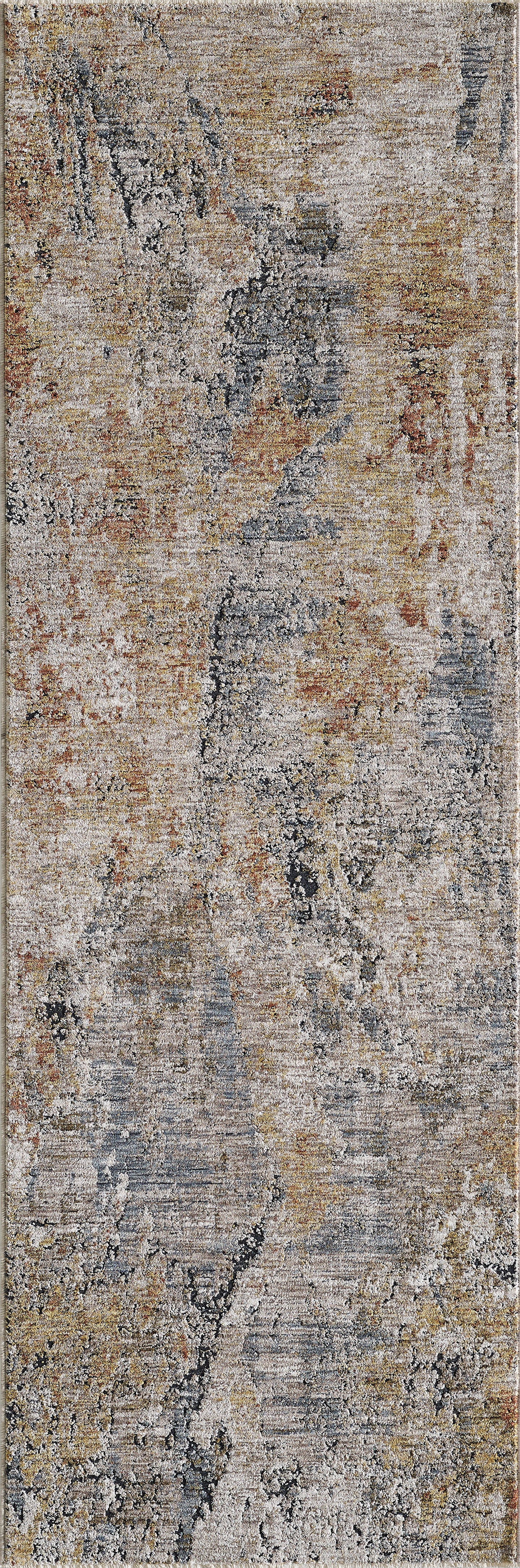 Avani 8409 Blue/Spice Barcelona Machine Woven Performance Area Rug - KAS