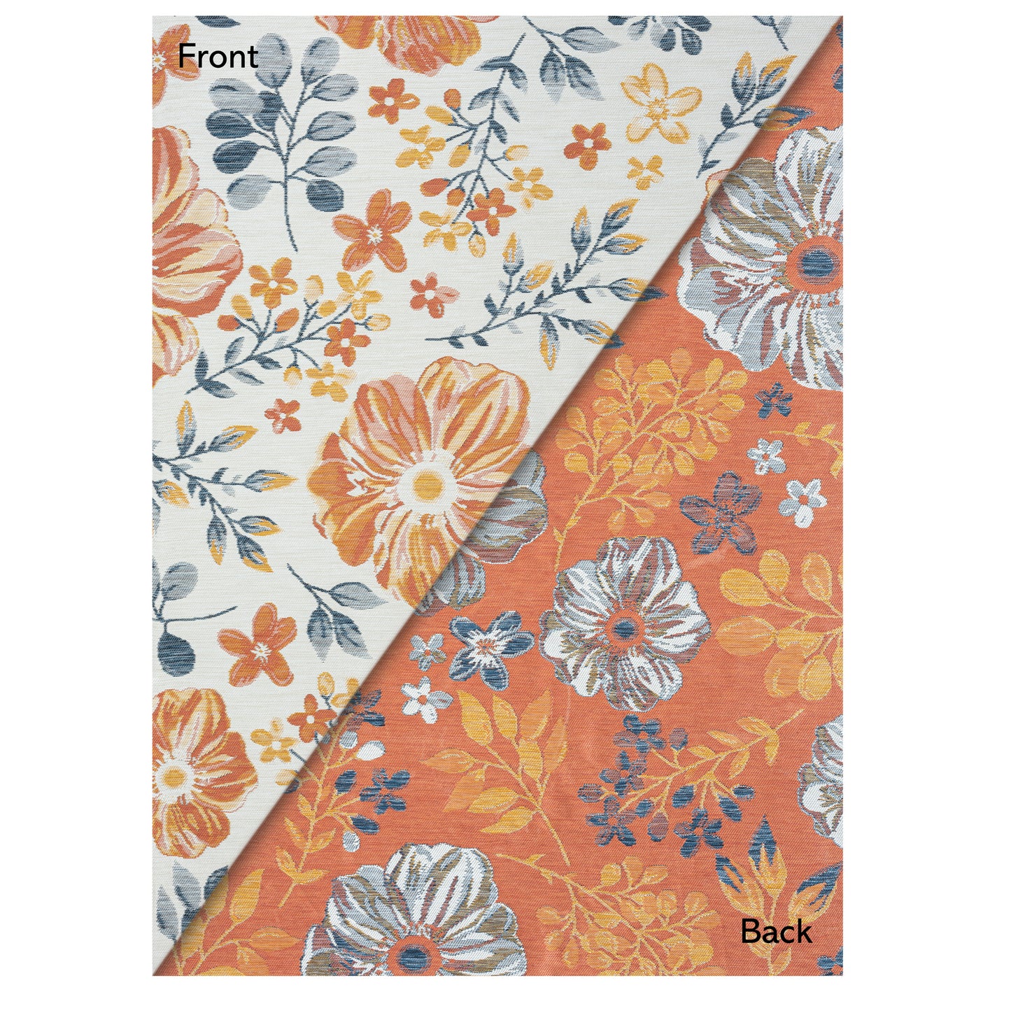 Belize-82511 Tropical Power-Loomed Orange Self-Backed Indoor/Outdoor Area Rug - LR Home