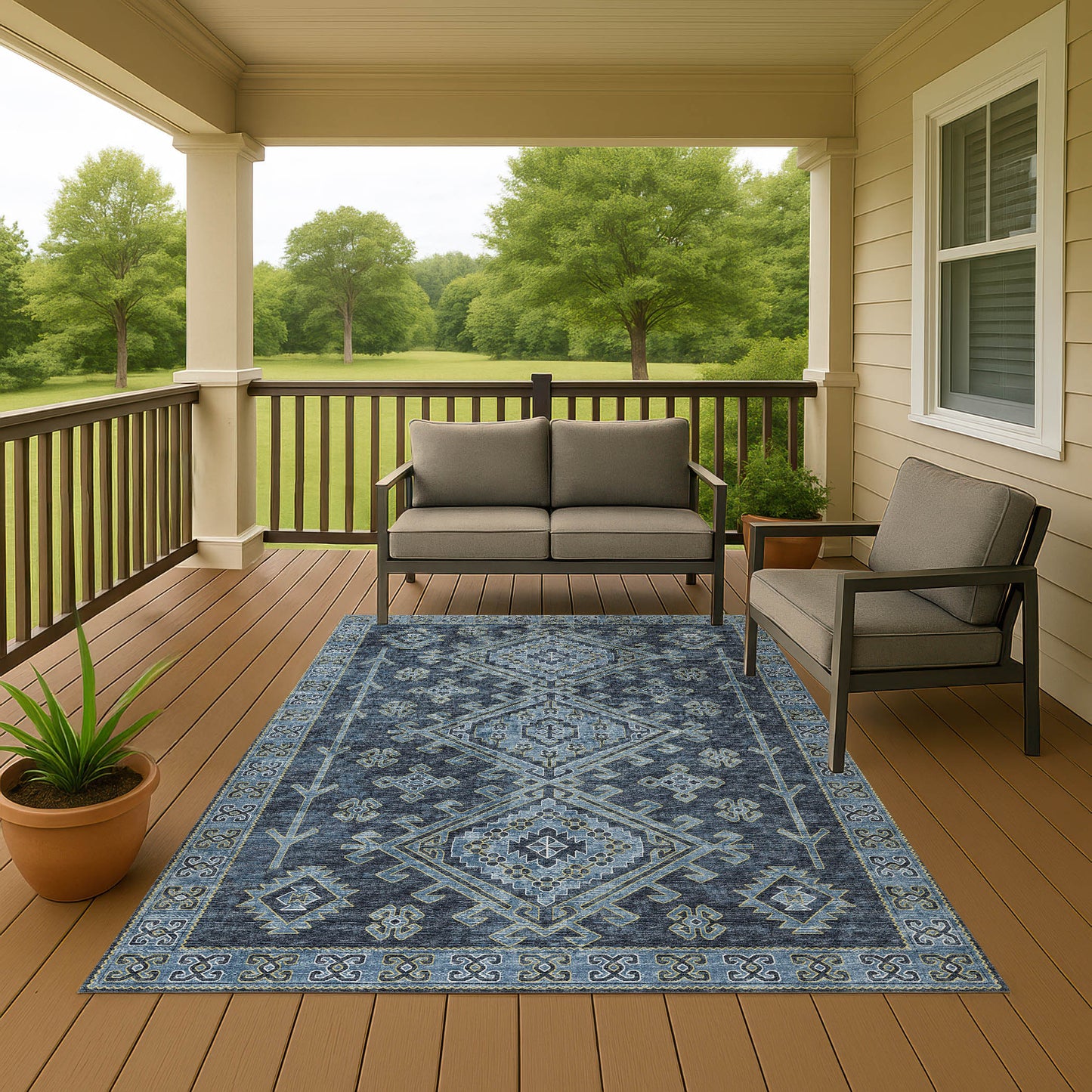 Machine Made Brisbane BR2 Navy - Dalyn Rugs