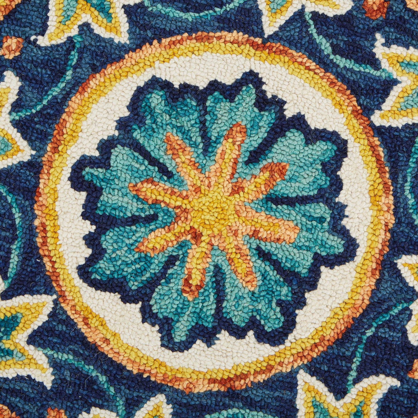 Dazzle-54079 Bohemian/Eclectic Hand-Tufted Ivory/Blue Cotton Indoor Area Rug - LR Home
