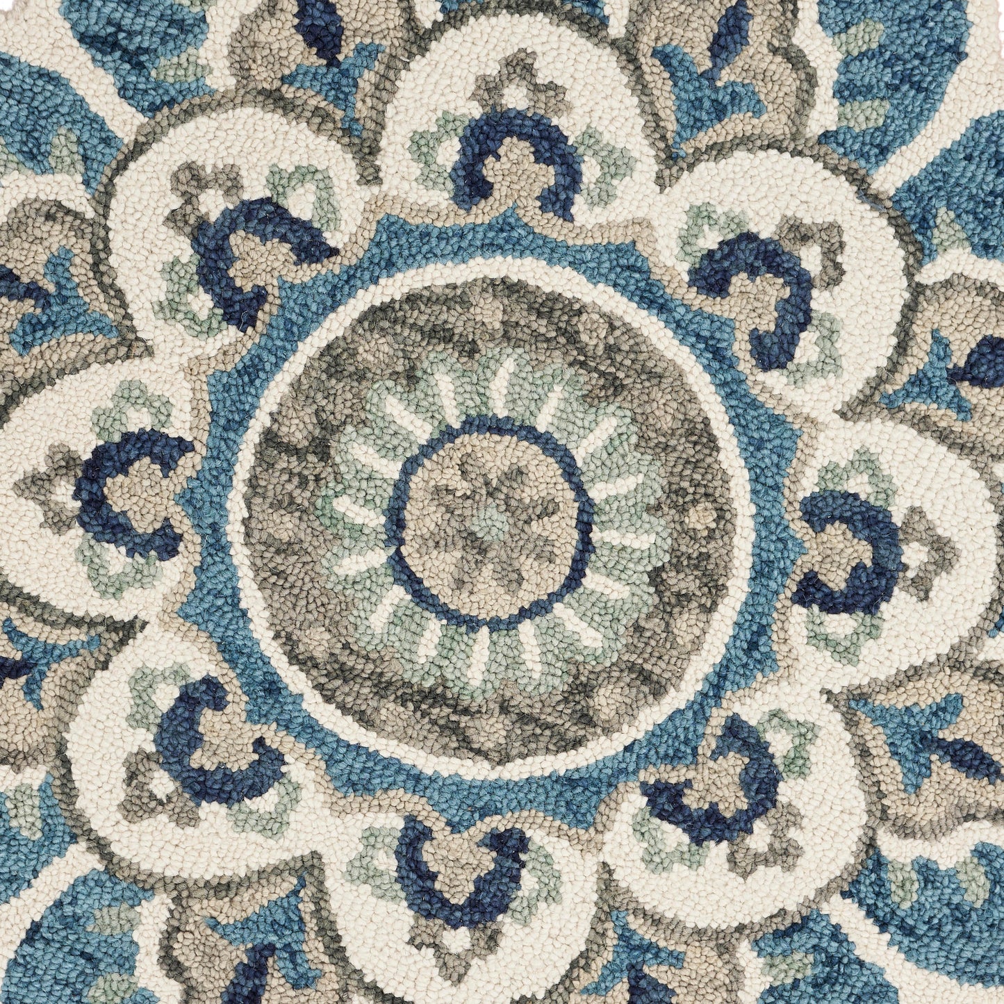 Dazzle-54094 Farmhouse Hand-Tufted Ivory/Blue Cotton Indoor Area Rug - LR Home