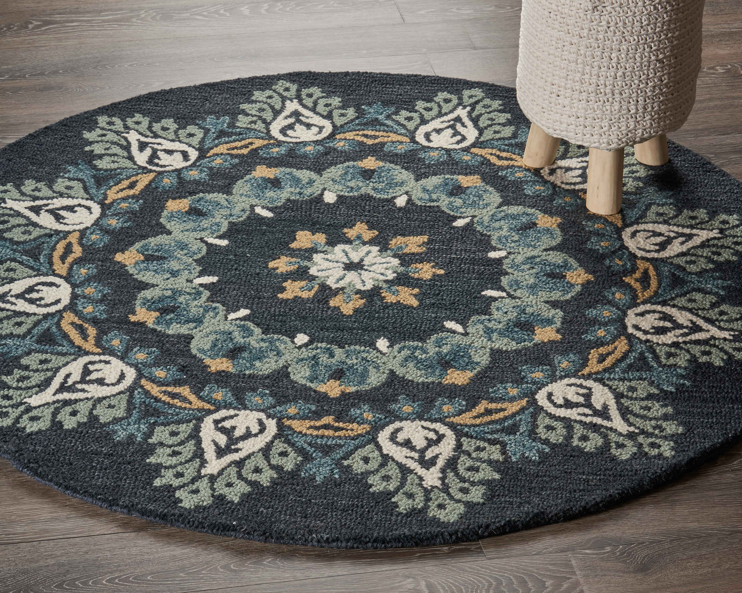 Dazzle-54097 Contemporary Hand-Tufted Black/Gray Cotton Indoor Area Rug - LR Home