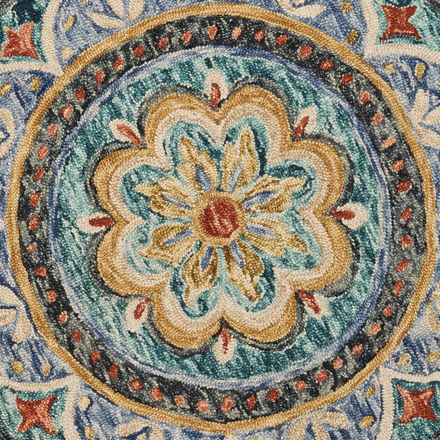 Dazzle-54104 Bohemian/Eclectic Hand-Tufted Blue Cotton Indoor Area Rug - LR Home