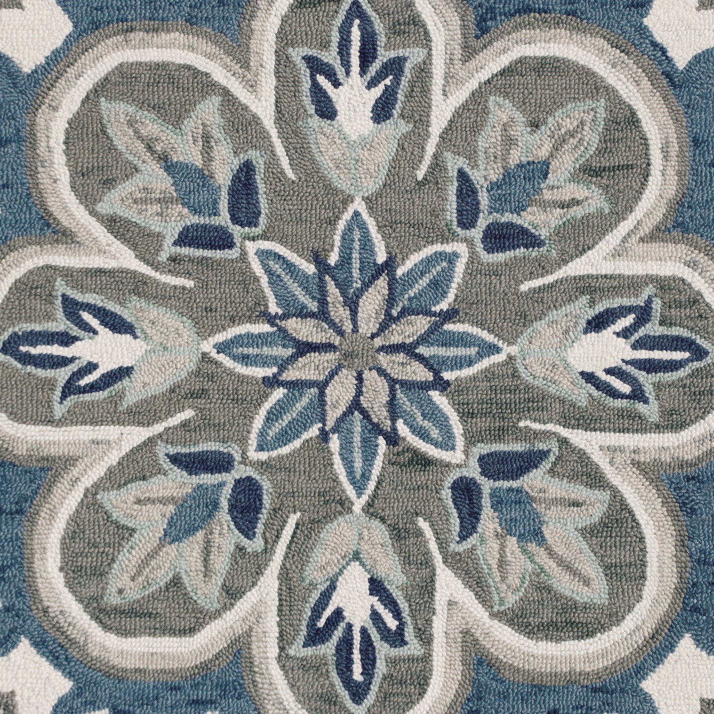 Dazzle-82267 Contemporary Hand-Tufted Ivory/Blue Cotton Indoor Area Rug - LR Home