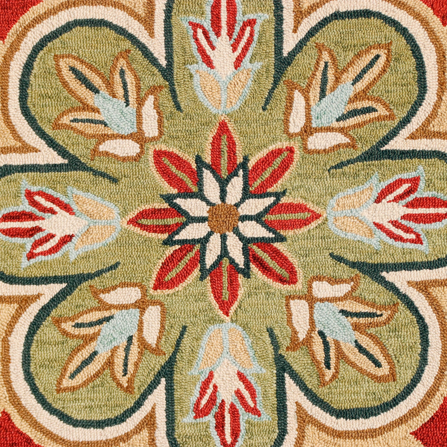 DAZZL-82267 Bohemian/Eclectic Hand-Tufted Rust/Gold Wool Indoor Area Rugs - LR Home