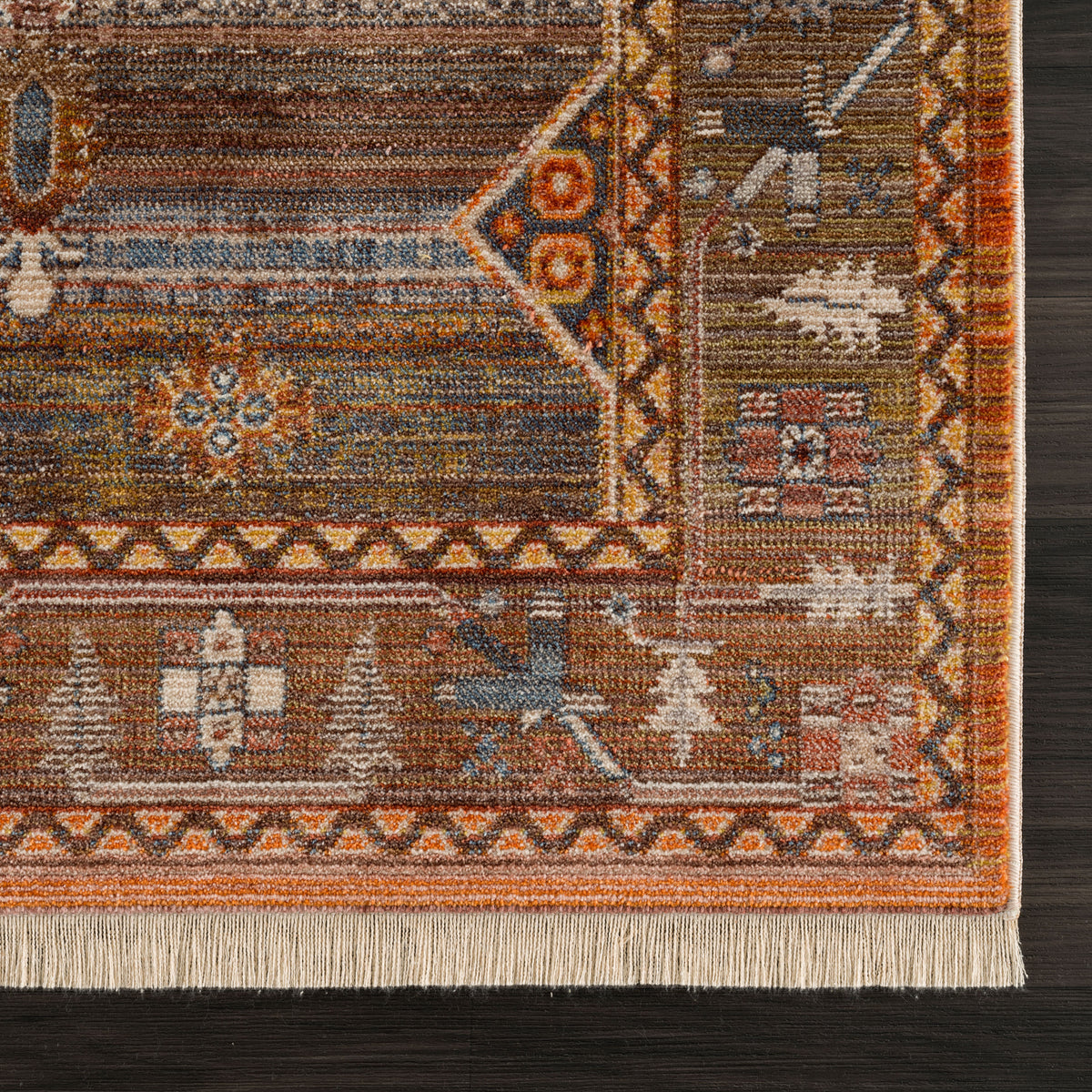 Vintage Bohemian Southwestern Sierra Area Rug - back view