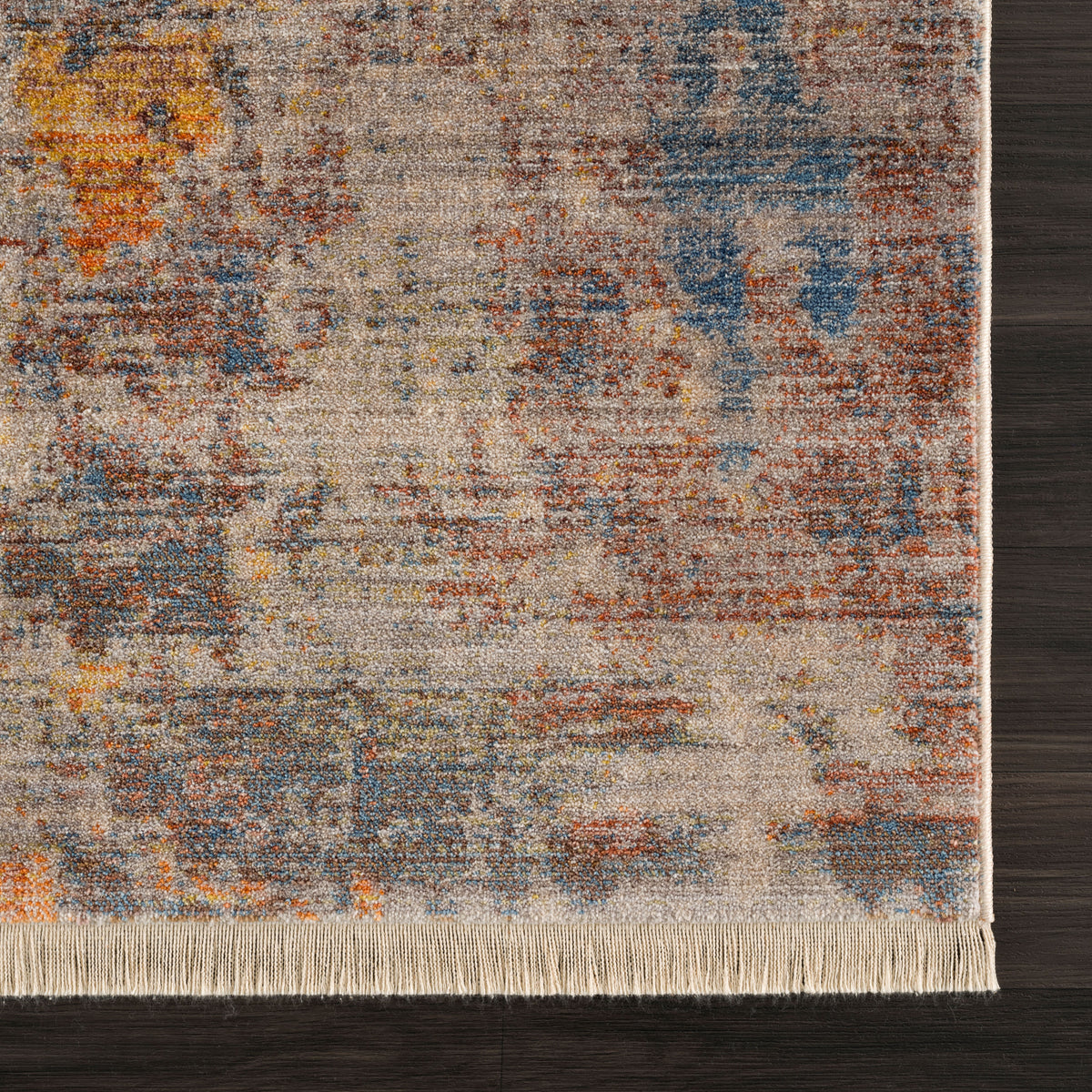Distressed Desert Modern Abstract Area Rug - back view