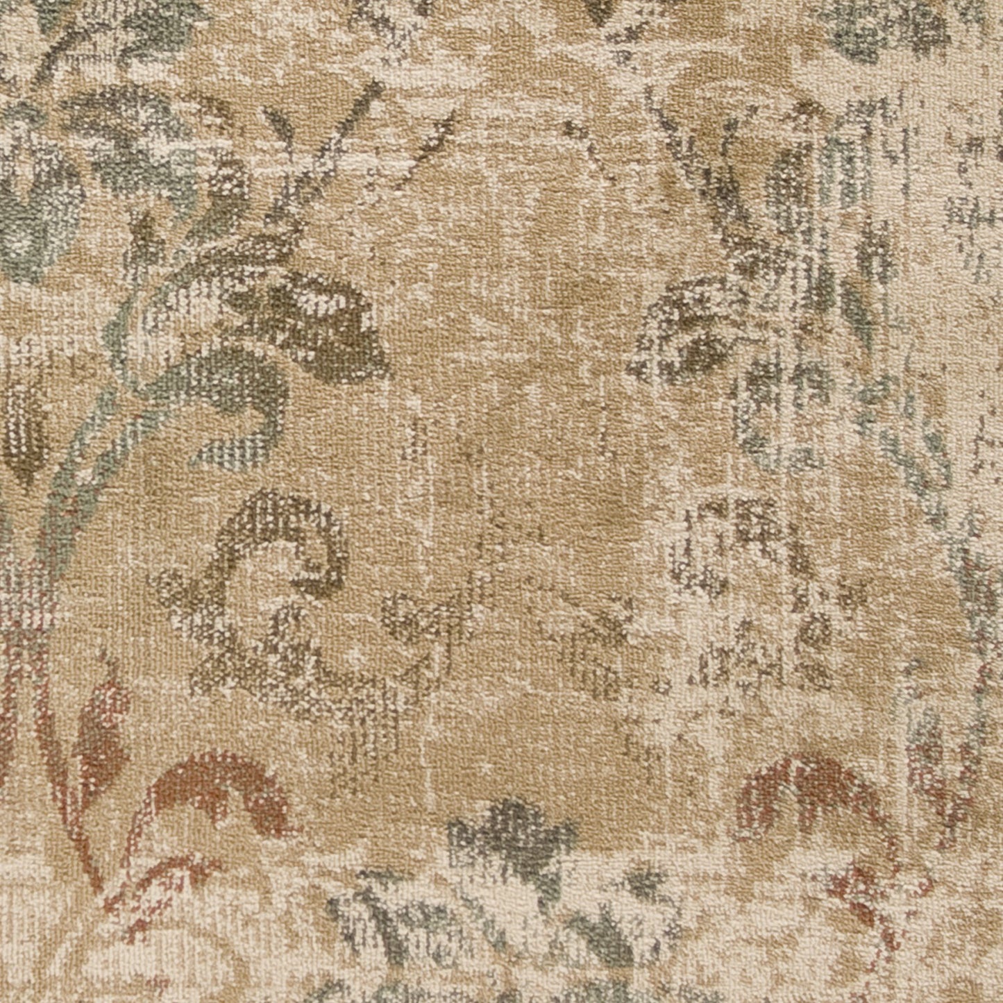 Heritage 9351 Champagne Damask Machine Woven Performance Area Rug - KAS