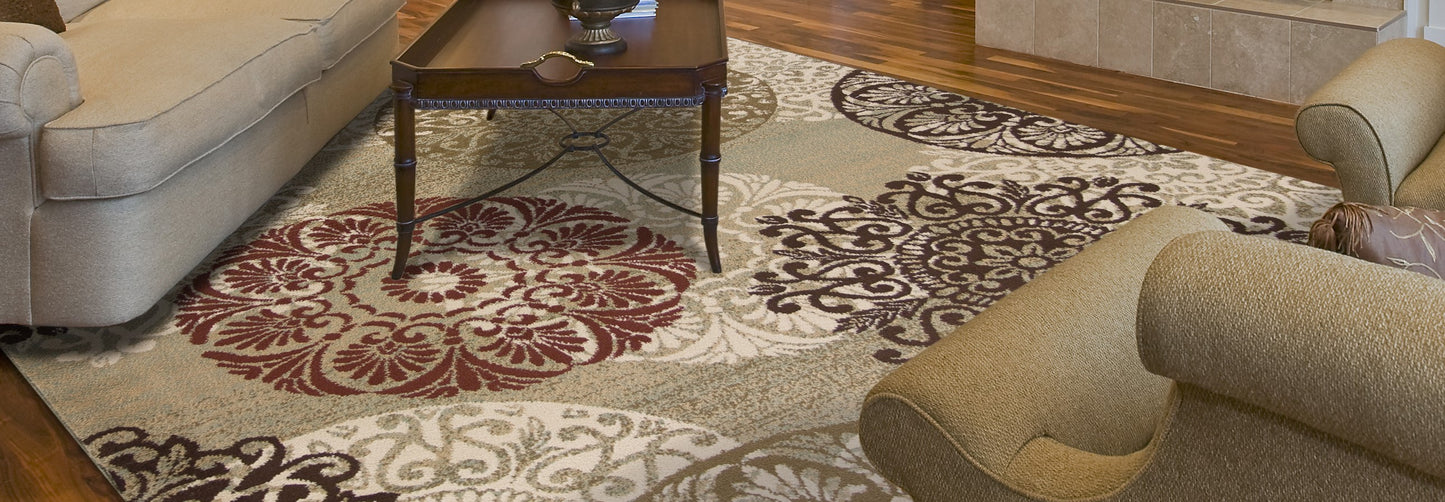 Heritage 9353 Sage Accents Machine Woven Performance Area Rug - KAS