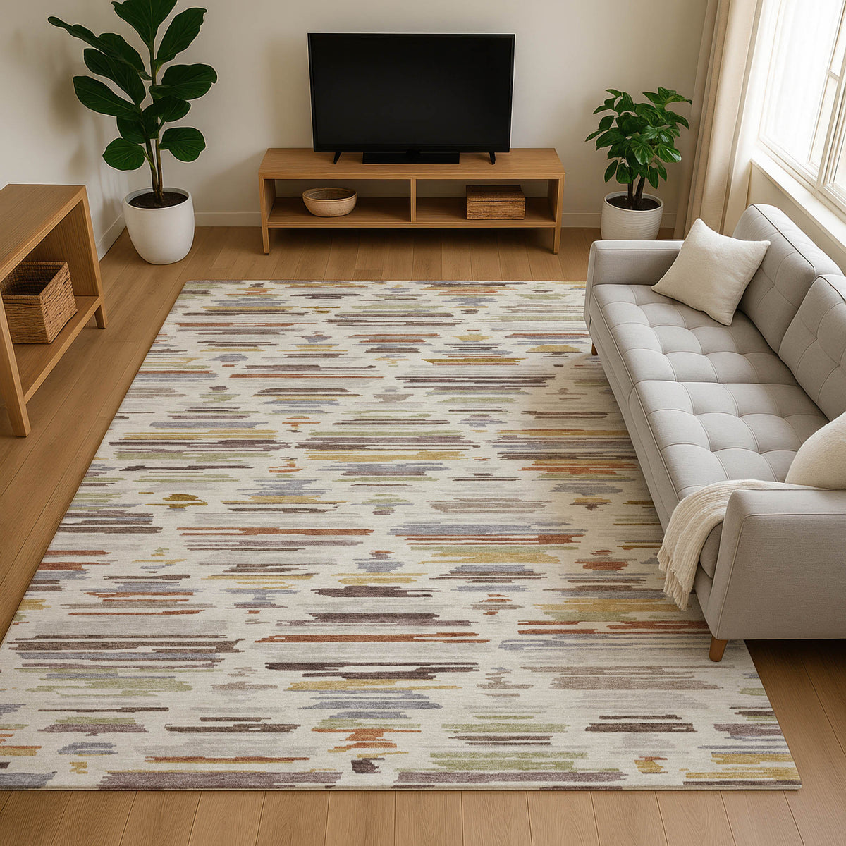 Luxury Washable Kenner KN2 Ivory Rug