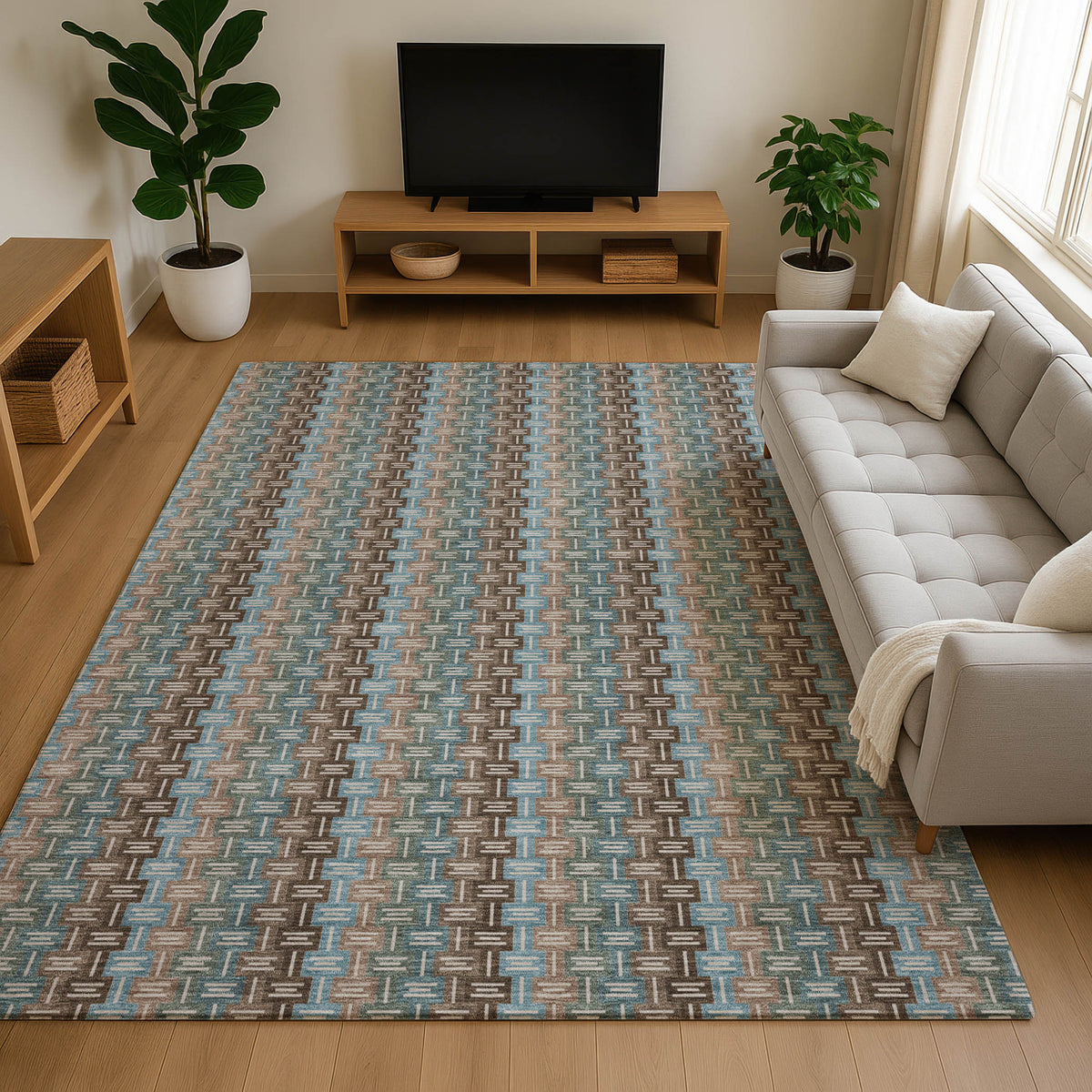 Luxury Washable Kenner KN3 Brown Rug