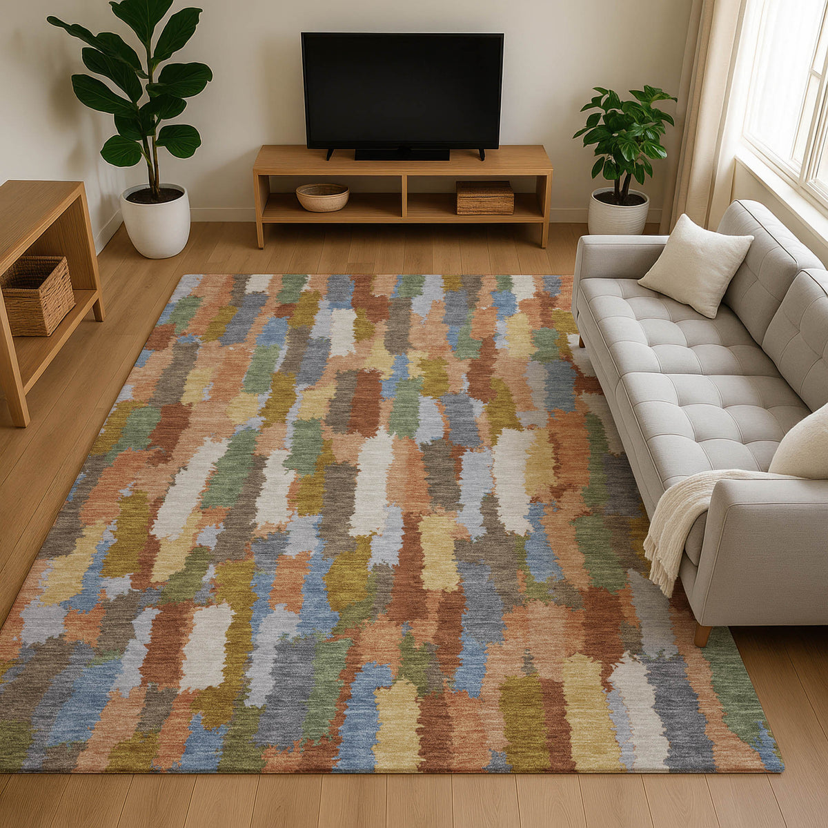 Luxury Washable Kenner KN6 Copper Rug