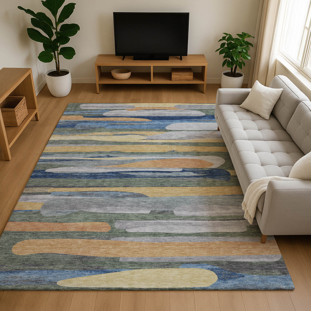 Luxury Washable Kenner KN7 Basil Rug