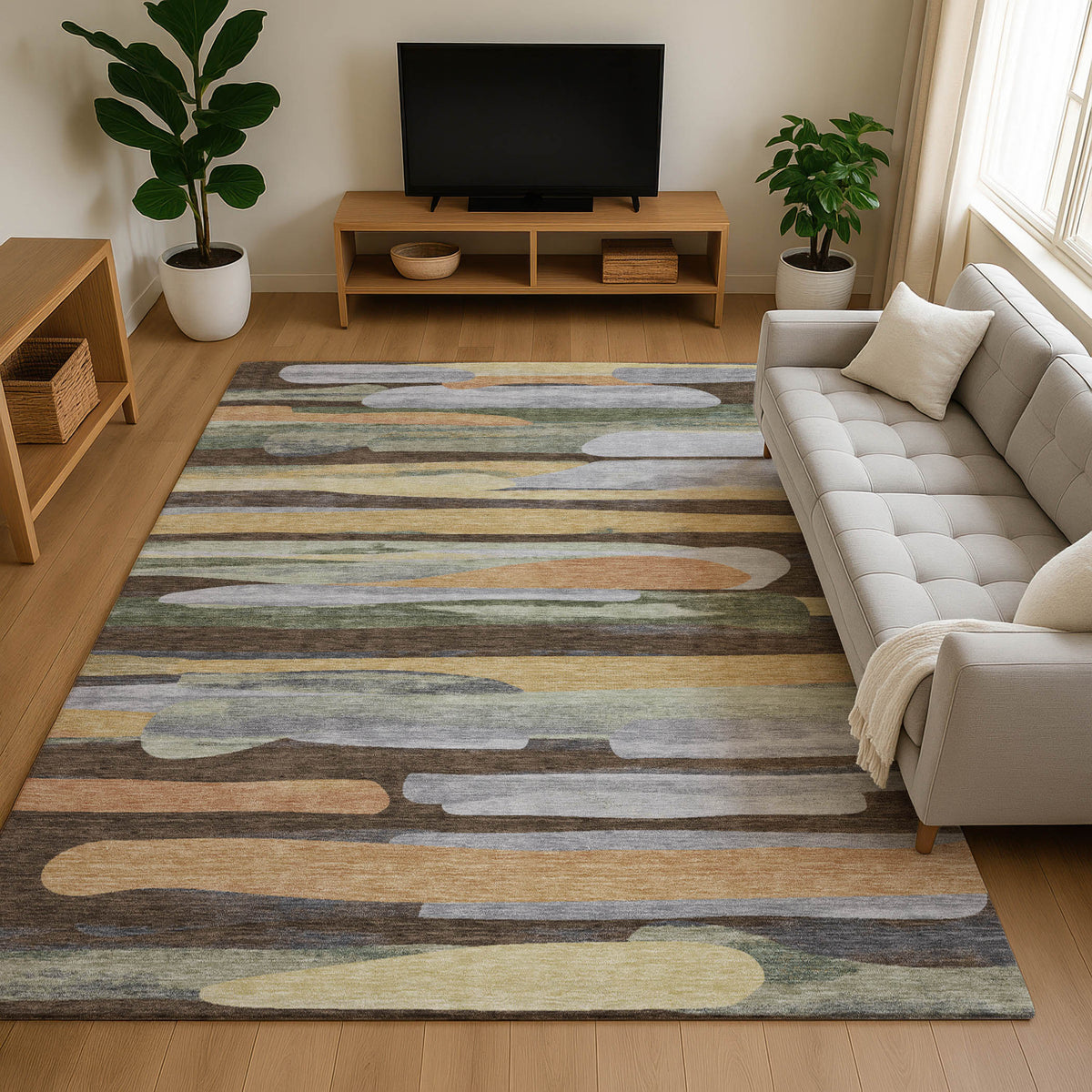 Luxury Washable Kenner KN7 Chocolate Rug