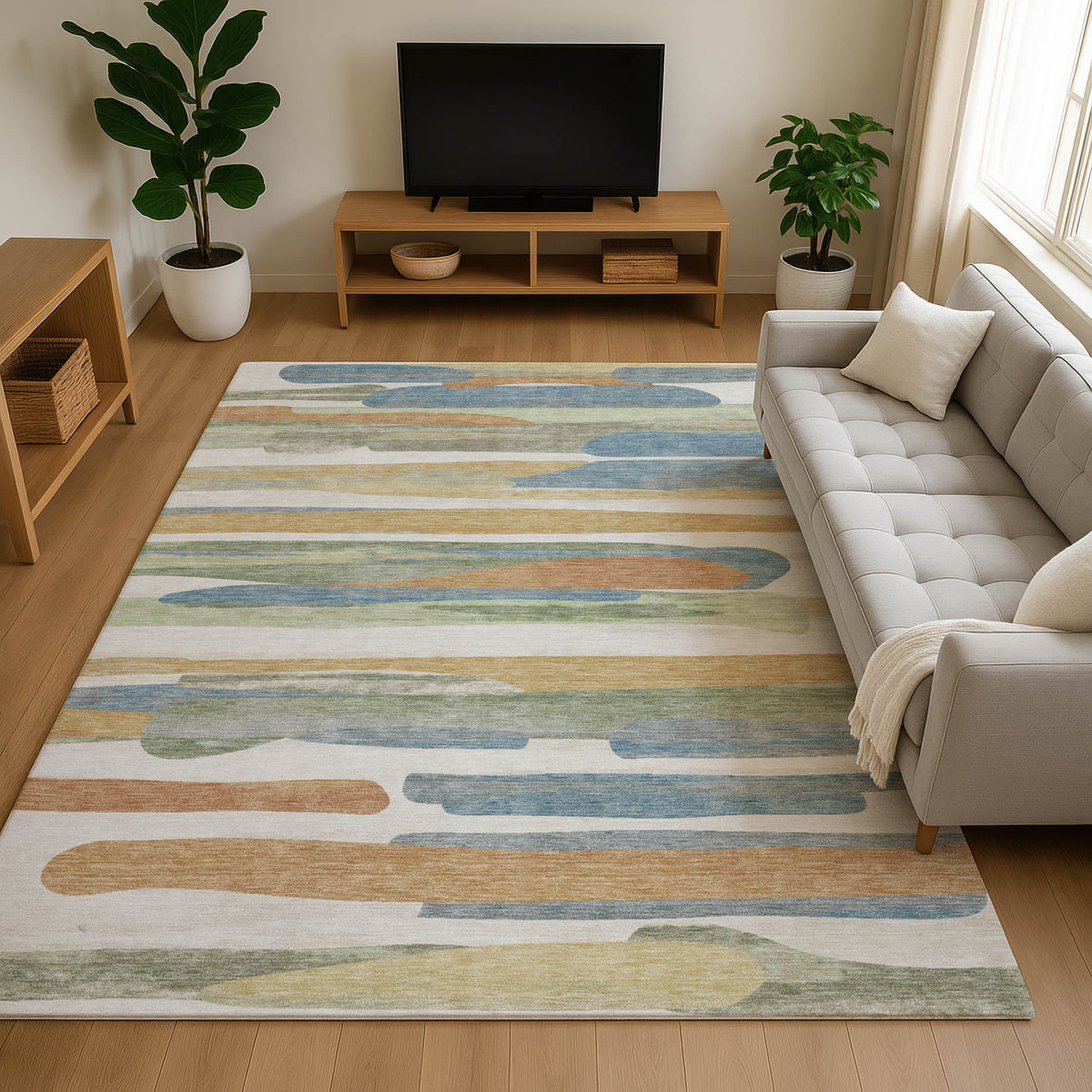 Luxury Washable Kenner KN7 Ivory Rug