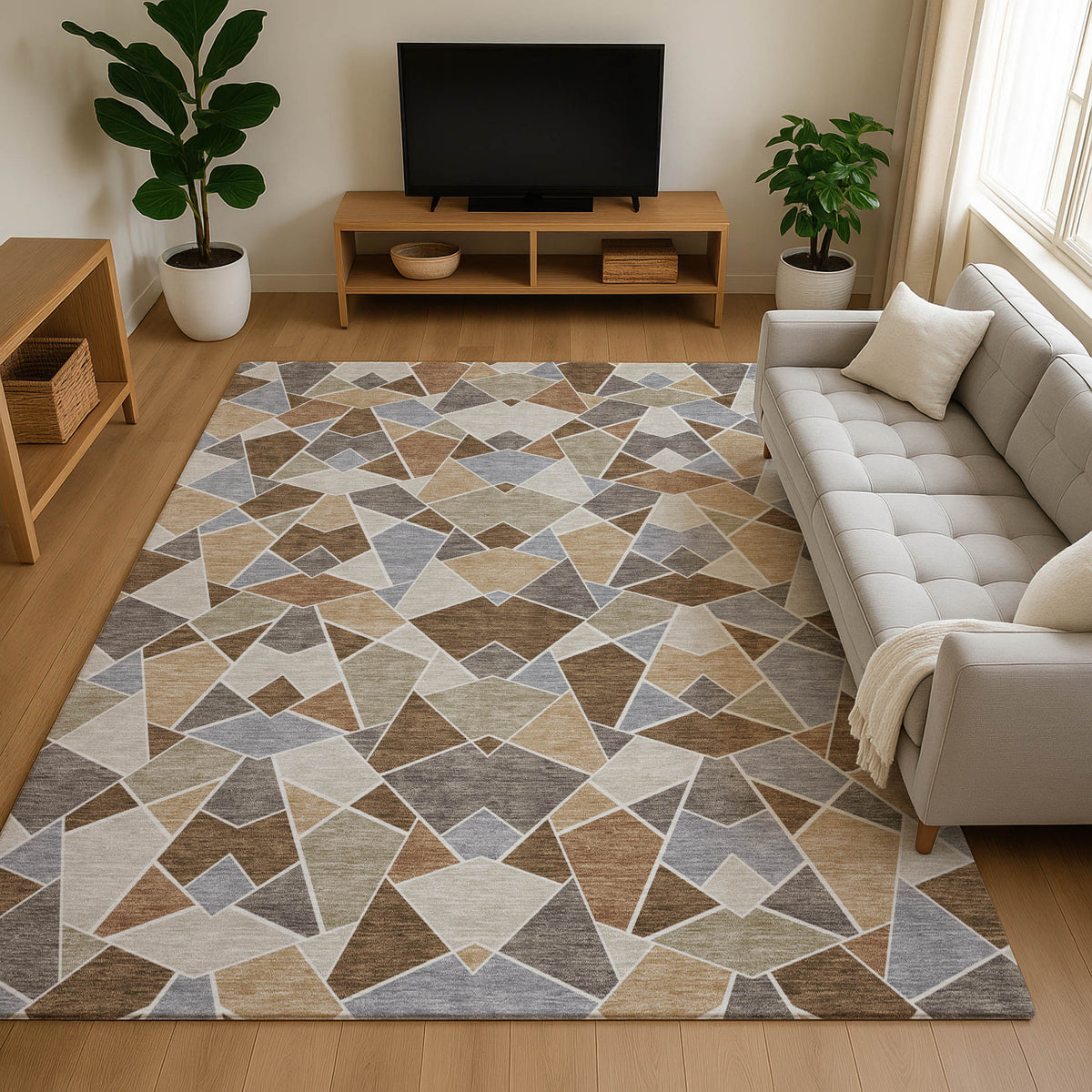 Luxury Washable Kenner KN8 Chocolate Rug