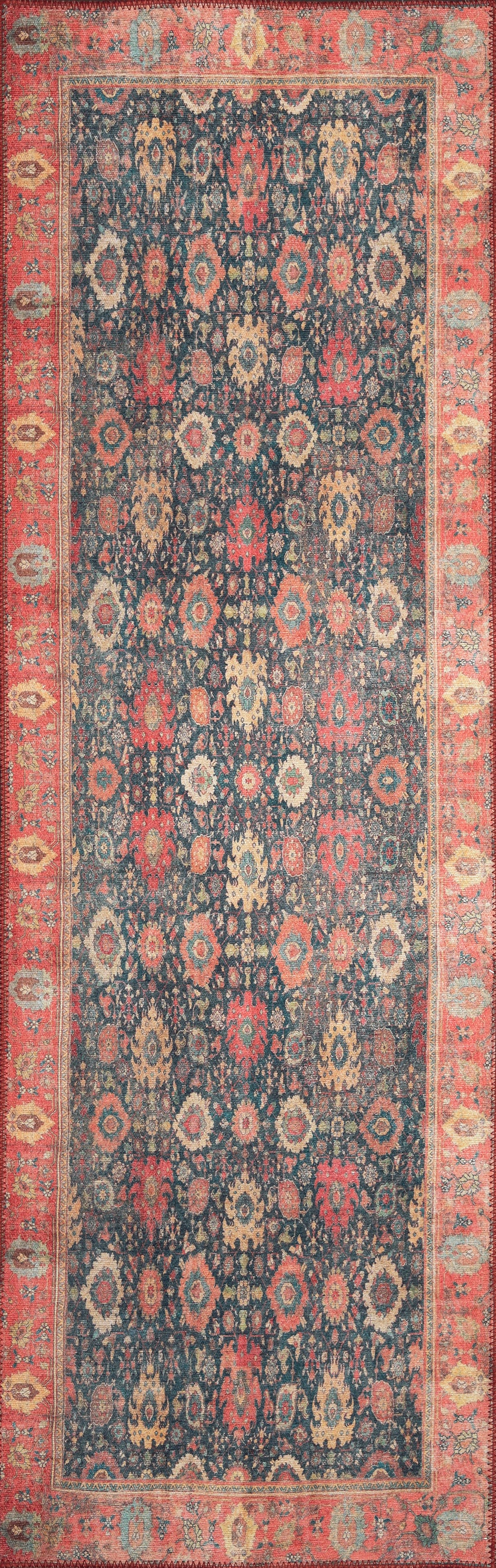 London 4804 Navy Luna Machine Woven Washable Performance Area Rug - KAS