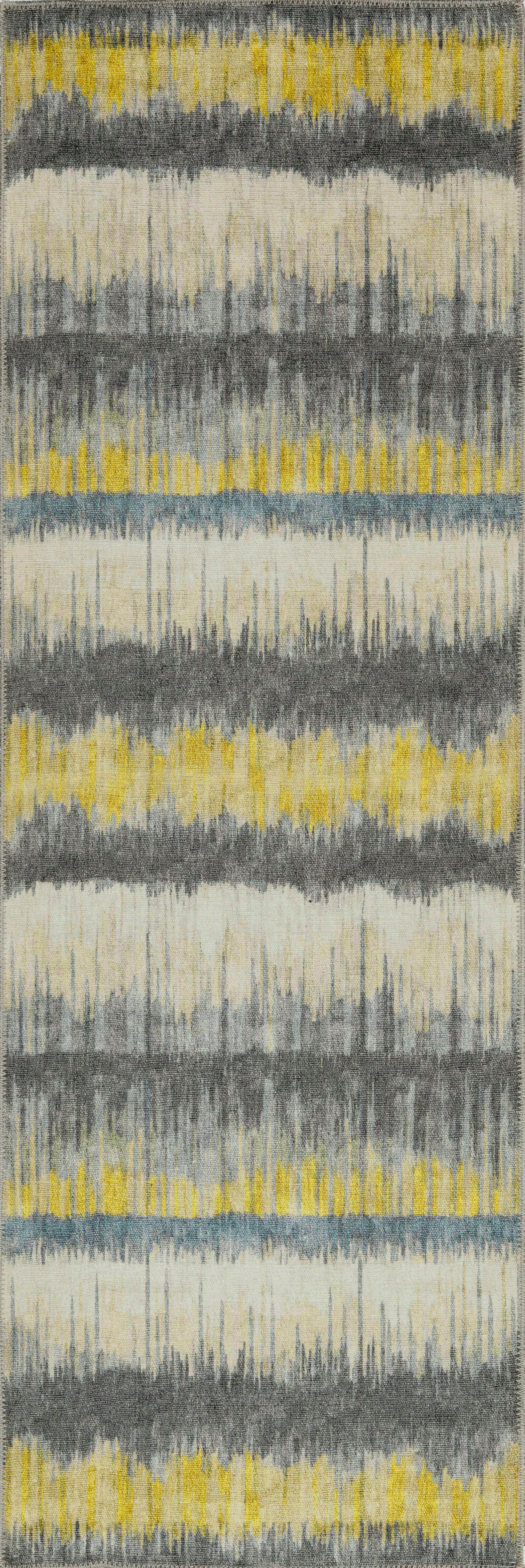 London 4812 Gold/Grey Horizons Machine Woven Washable Performance Area Rug - KAS