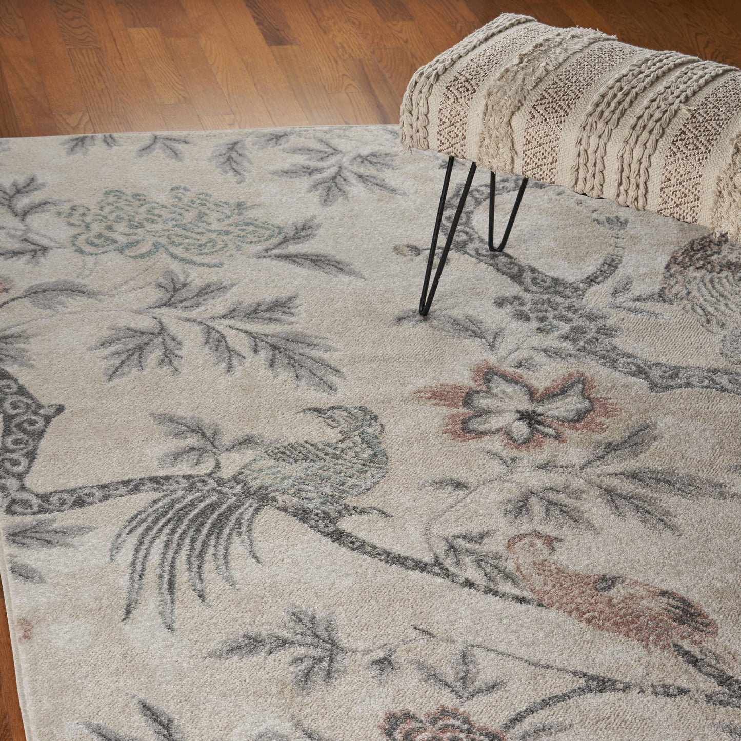 Meadow-81547 Farmhouse Power-Loomed Ivory/Multi Jute Indoor Area Rug - LR Home