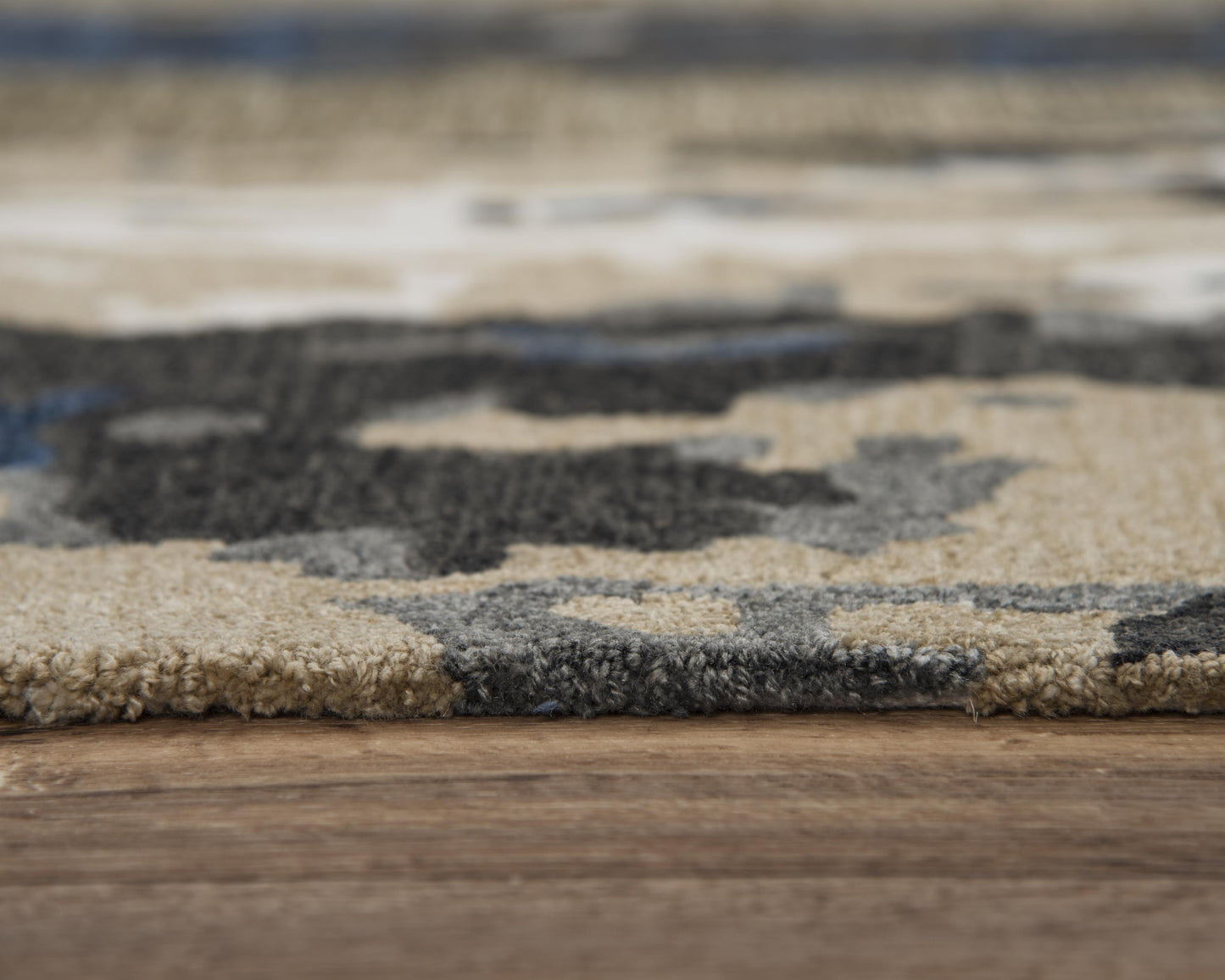 Metro MET101 Beige/Blue Hand-Tufted Rug - Rizzy