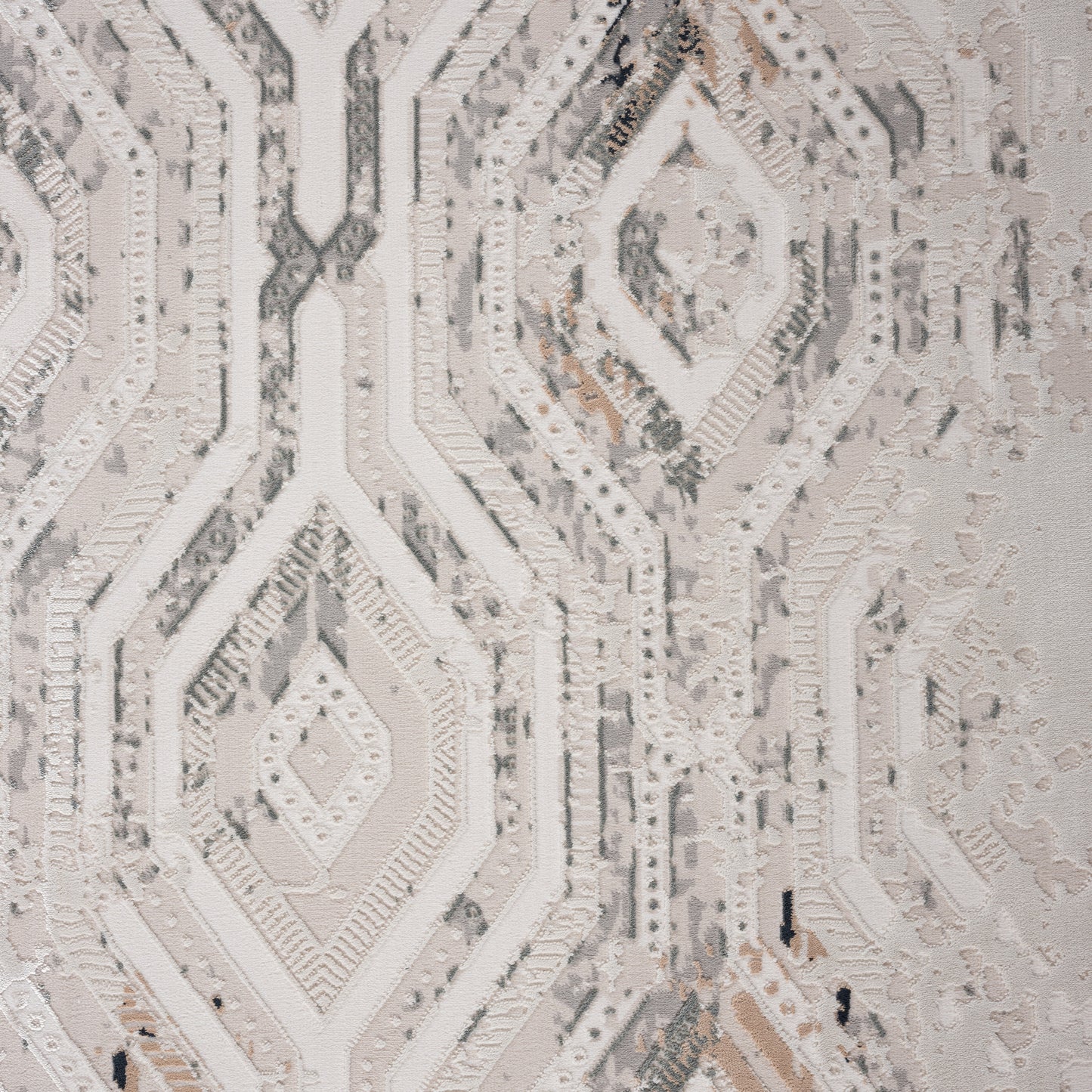 Michelle-81640 Modern Power-Loomed Gray/Cream Cotton Indoor Area Rug - LR Home