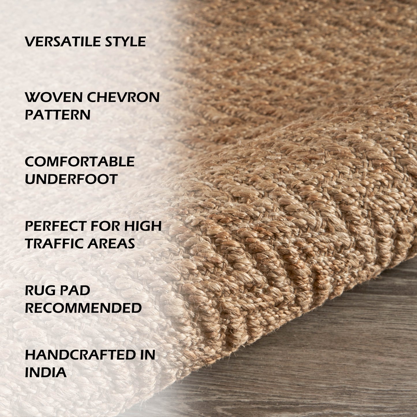 Natural Fiber-03379 Farmhouse Hand-Woven Brown/White Cotton Indoor Area Rug - LR Home