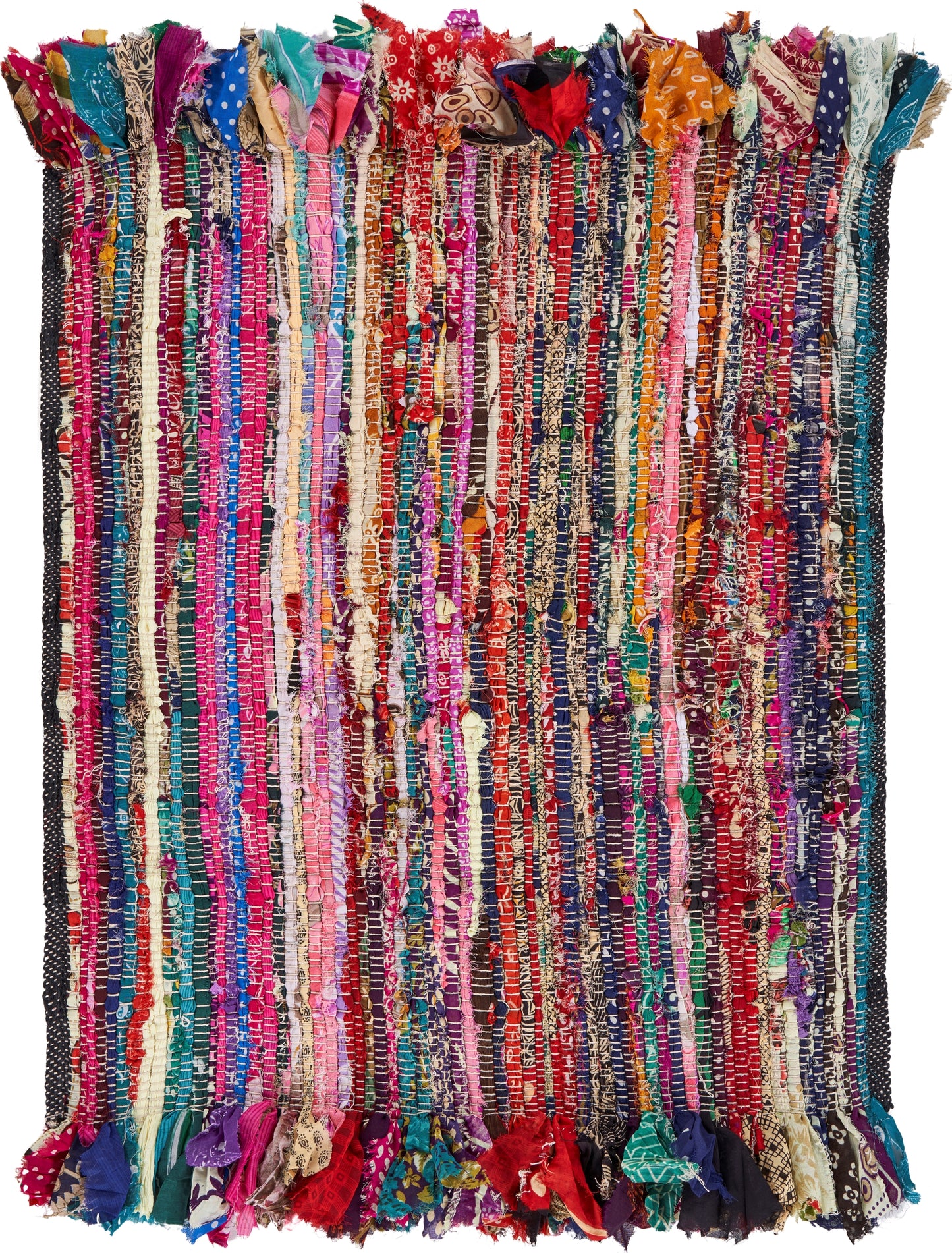 Accent-04012 Bohemian/Eclectic Hand-Woven Rainbow Self-Backed Indoor Area Rug - LR Home