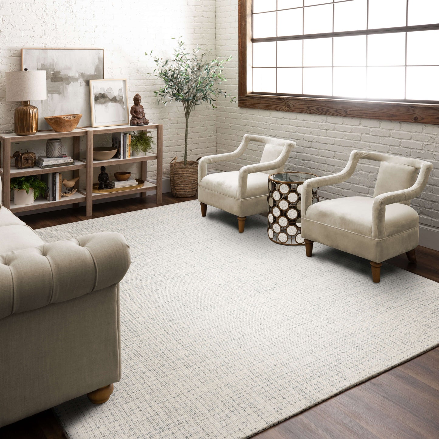 Oglethorpe Ivory Aqua Area Rug - Karastan