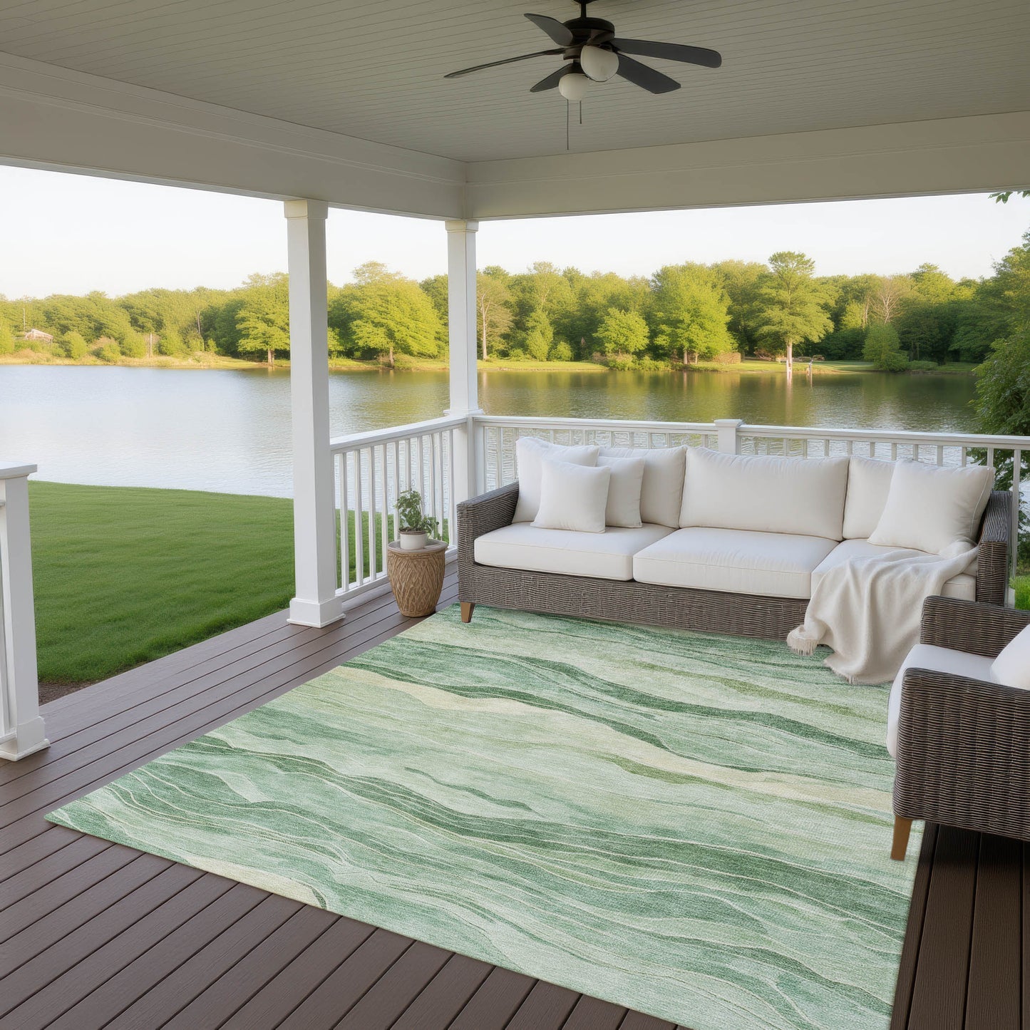 Machine Made Pacifica PA6 Green - Dalyn Rugs