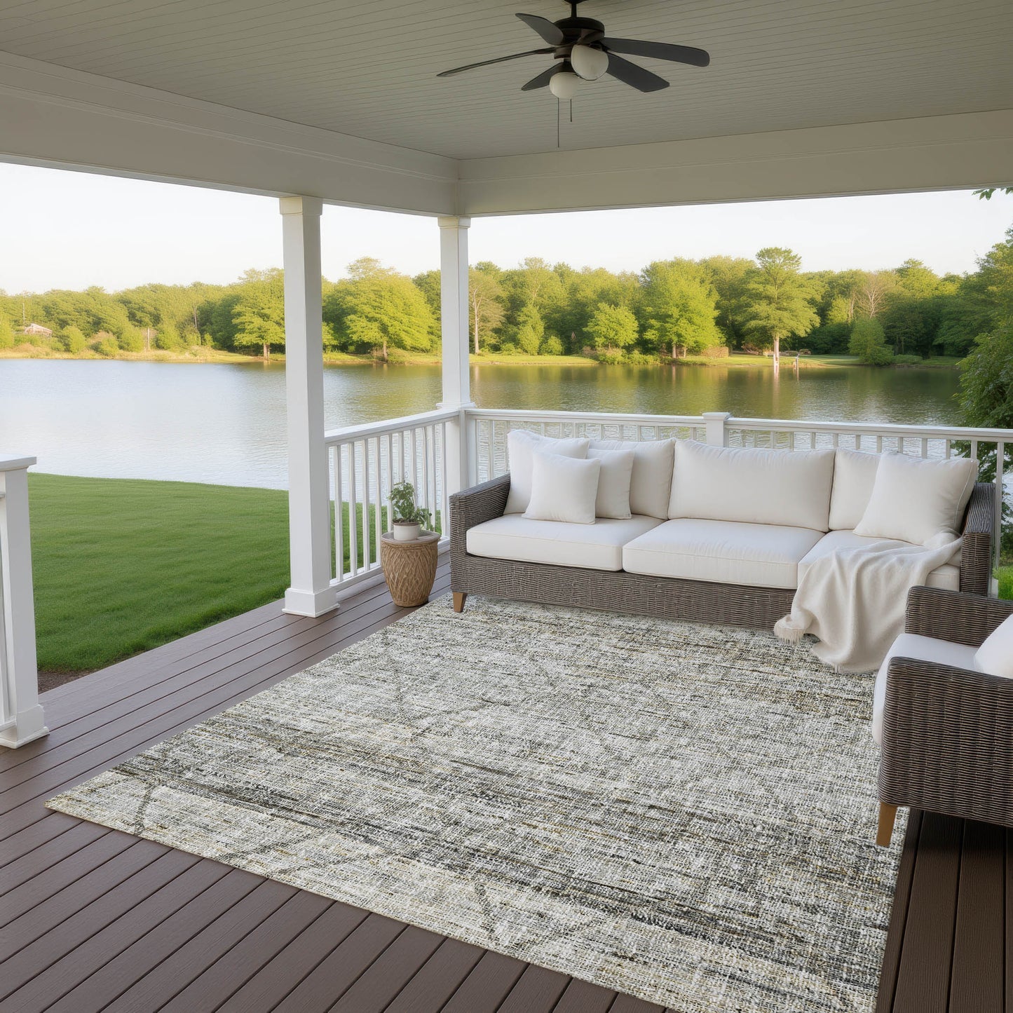 Machine Made Portico PO1 Pewter - Dalyn Rugs