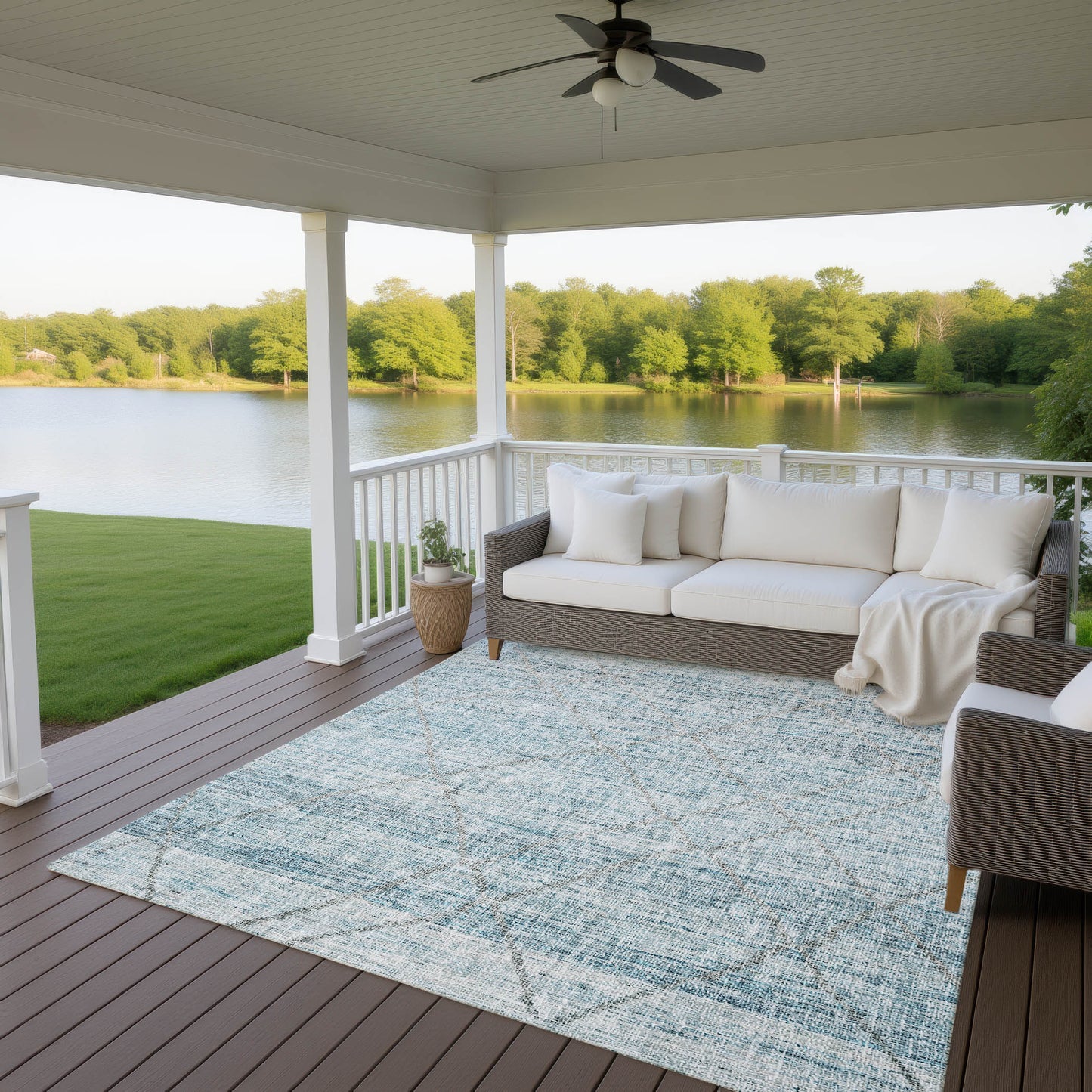 Machine Made Portico PO1 Teal - Dalyn Rugs