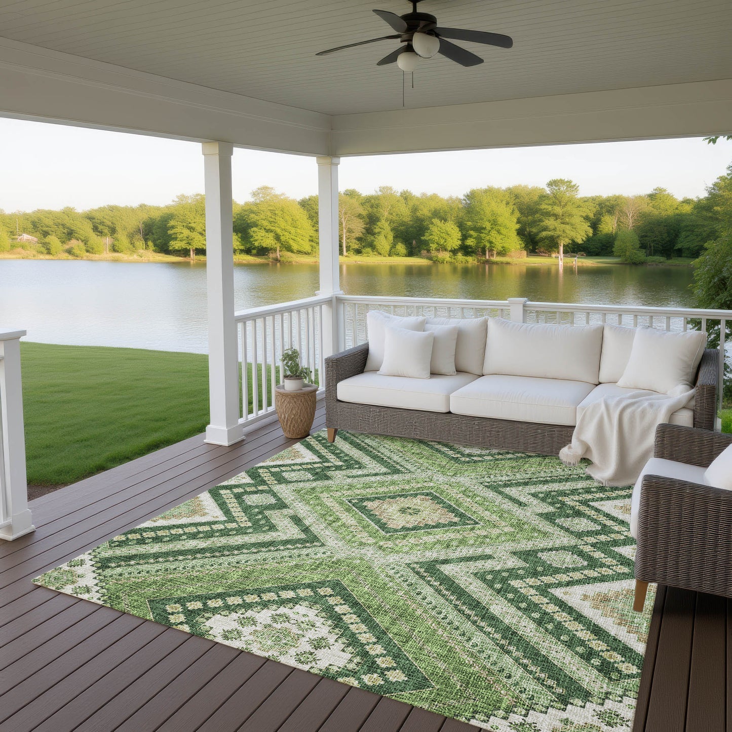 Machine Made Portico PO5 Green - Dalyn Rugs