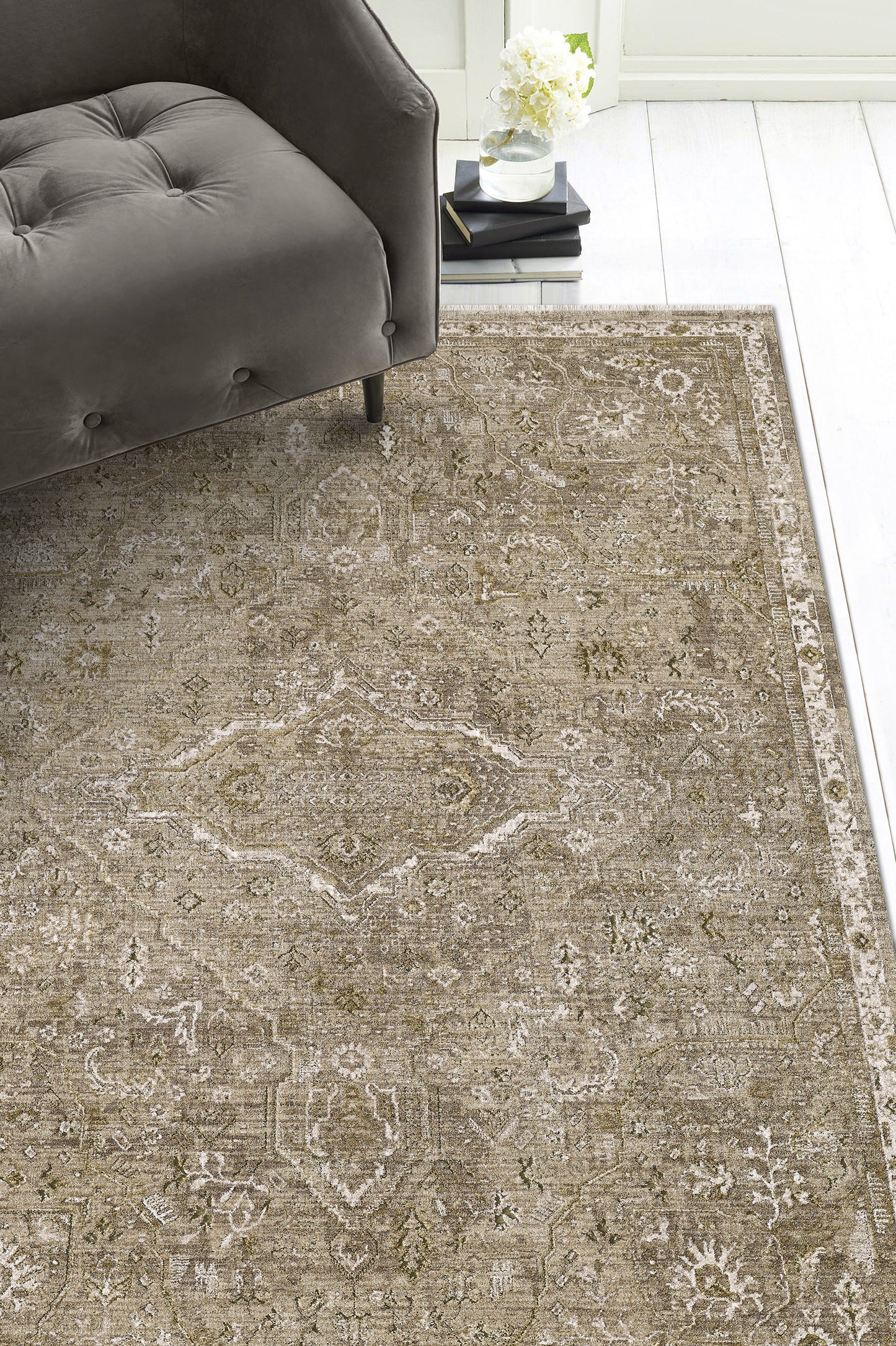 Portia 4901 Moss Winslow Machine WovenPerformance Area Rug - KAS
