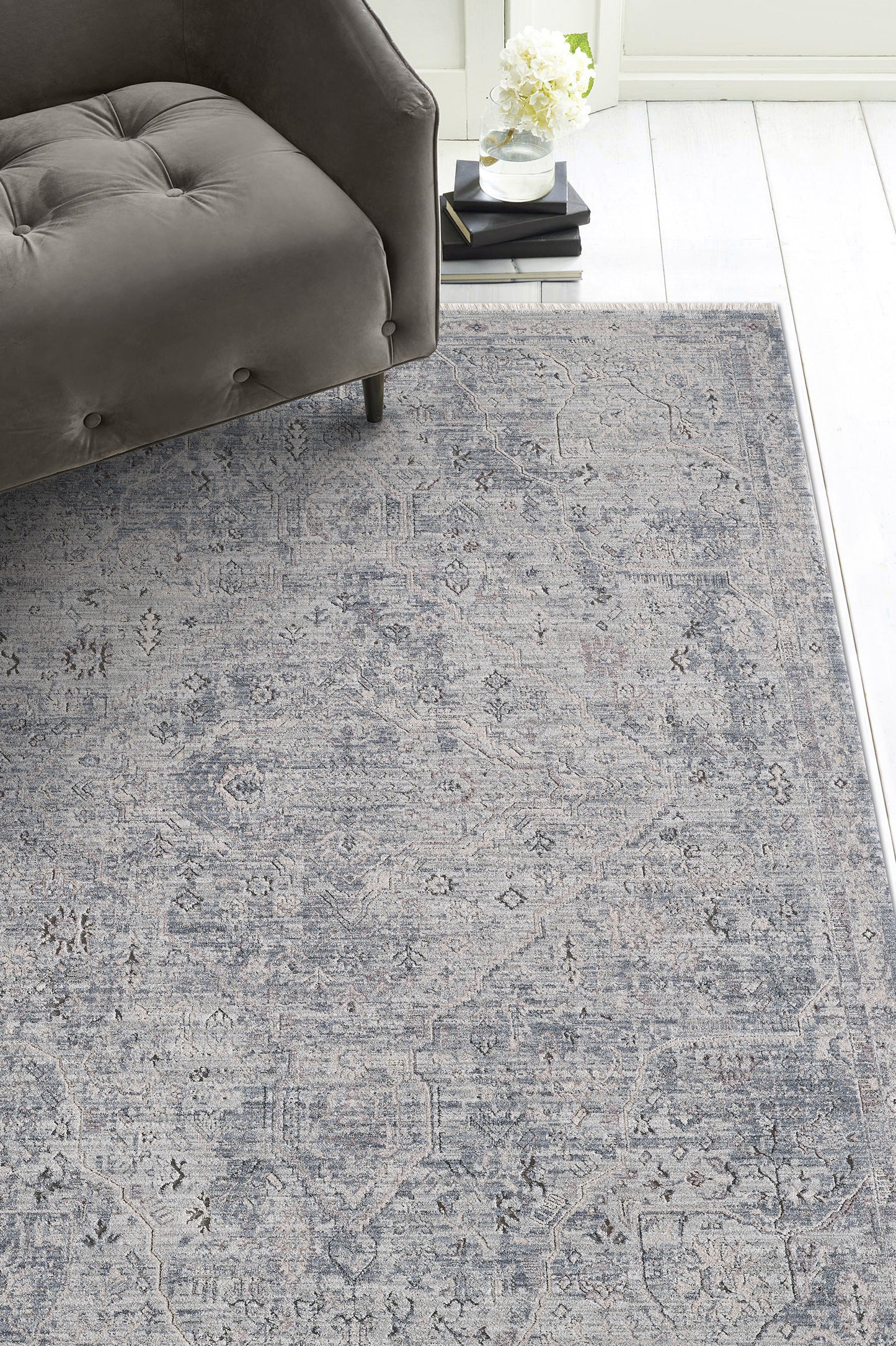 Portia 4903 Blue Winslow Machine WovenPerformance Area Rug - KAS