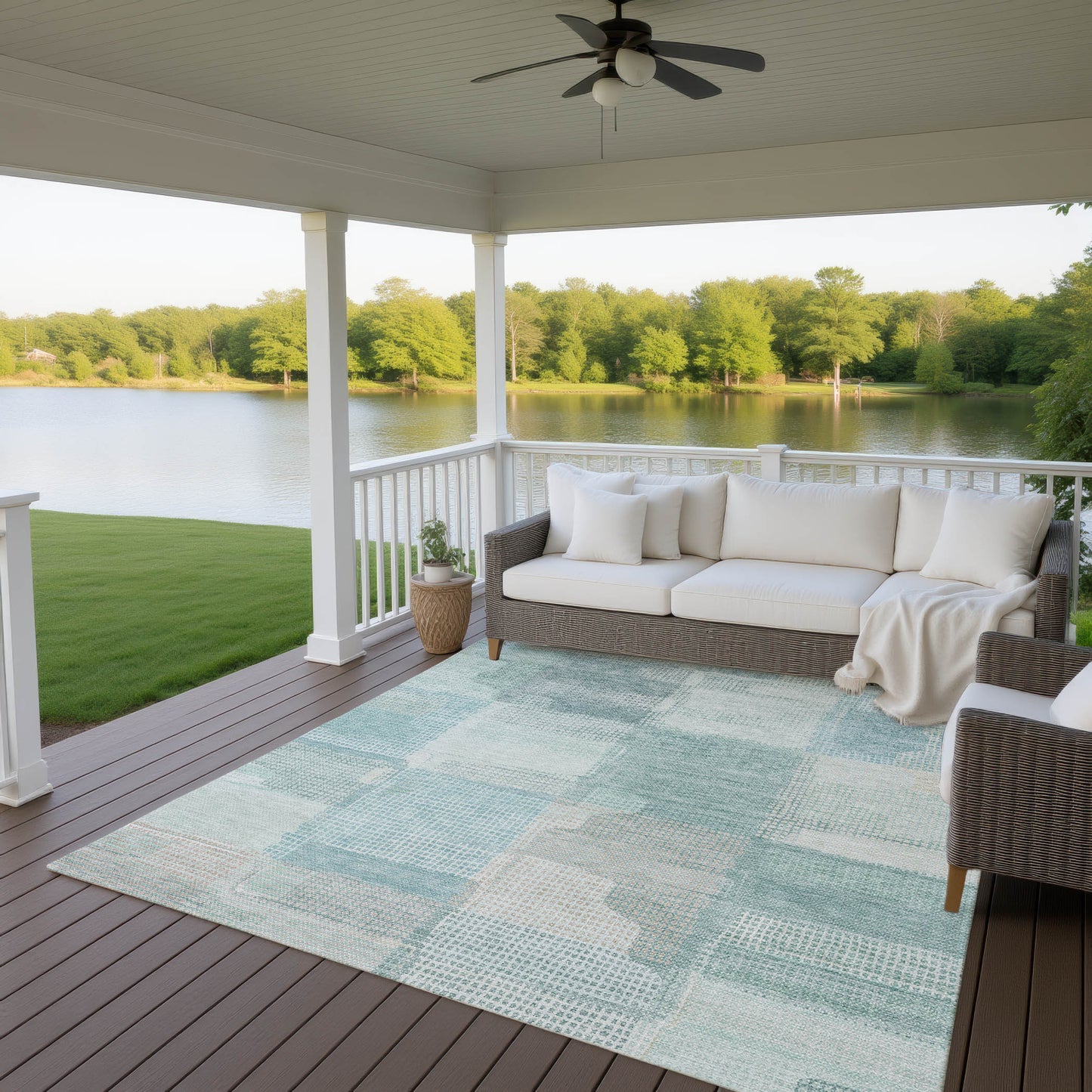 Machine Made Ravenna RN10 Teal - Dalyn Rugs