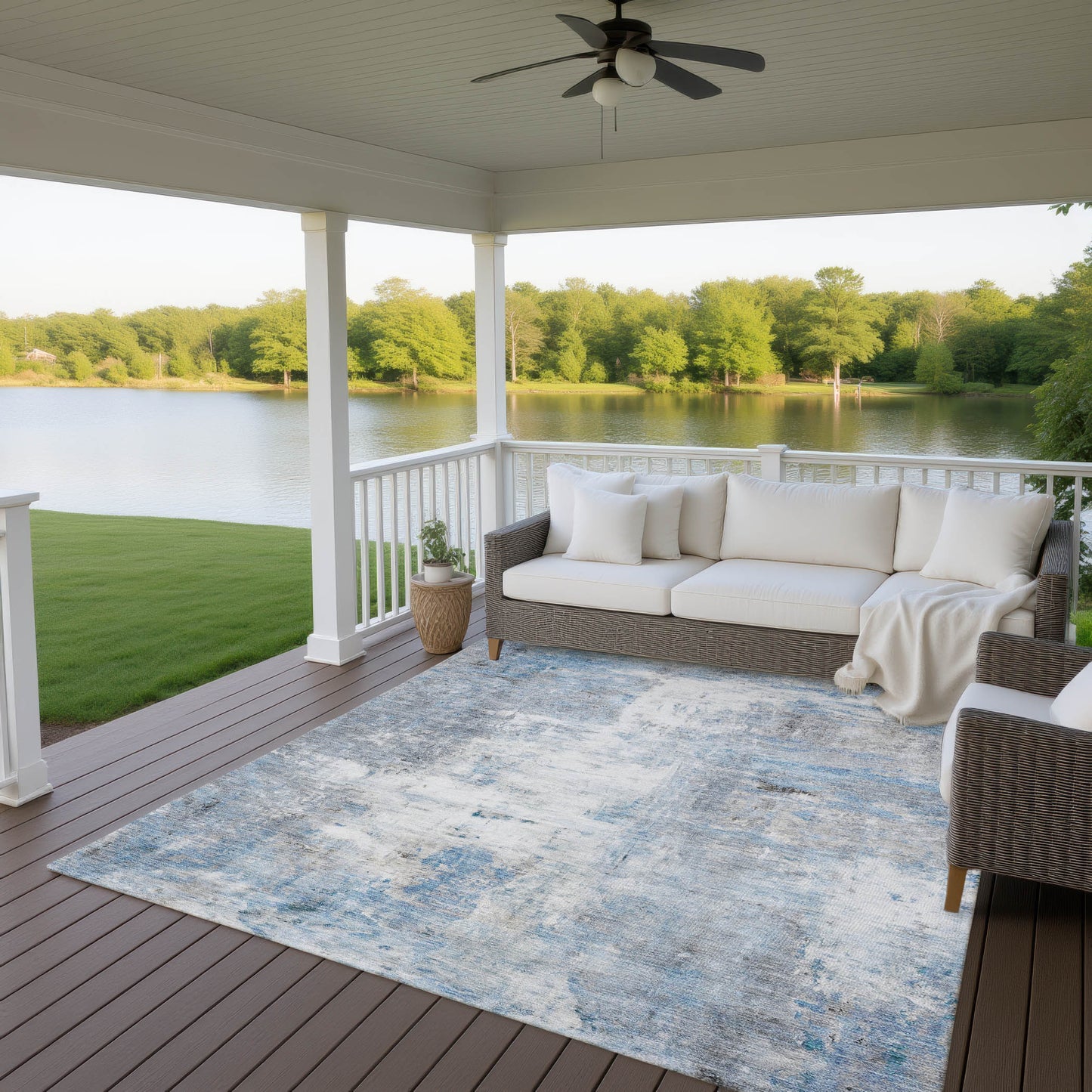 Machine Made Ravenna RN1 Blue - Dalyn Rugs