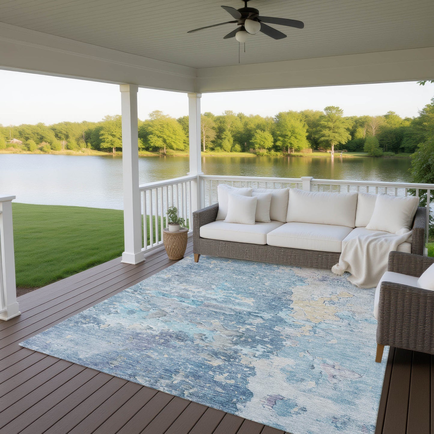 Machine Made Ravenna RN3 Blue - Dalyn Rugs