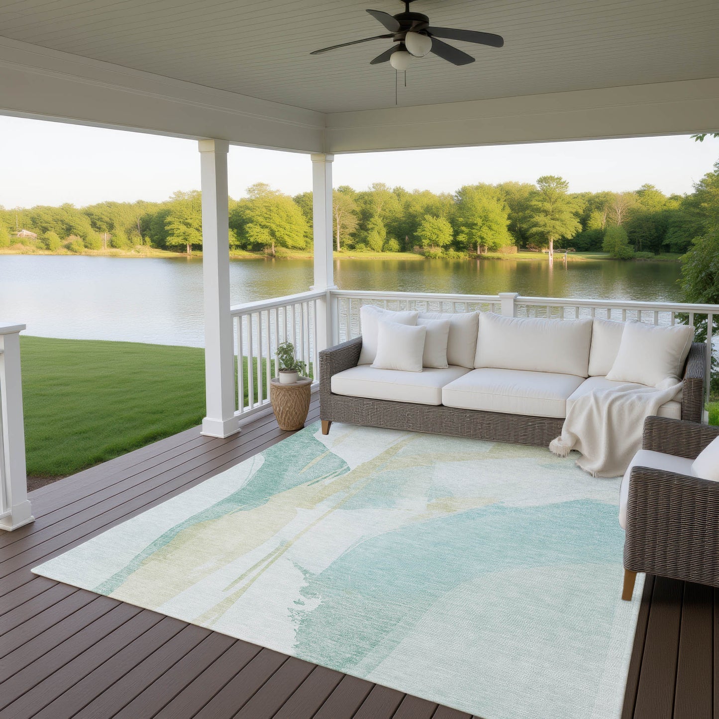 Machine Made Ravenna RN7 Teal - Dalyn Rugs