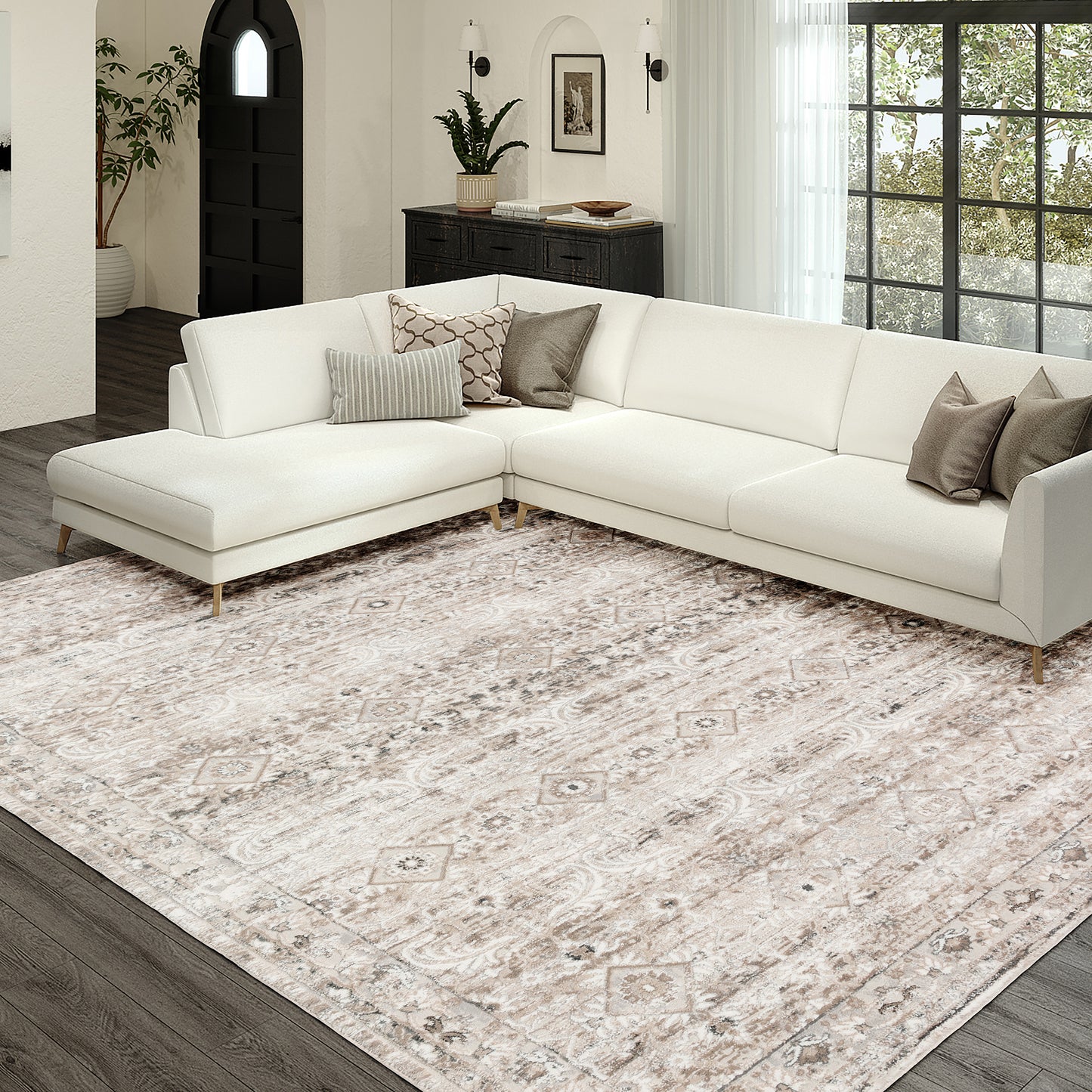 Machine Made Rhodes RR7 Taupe - Dalyn Rugs