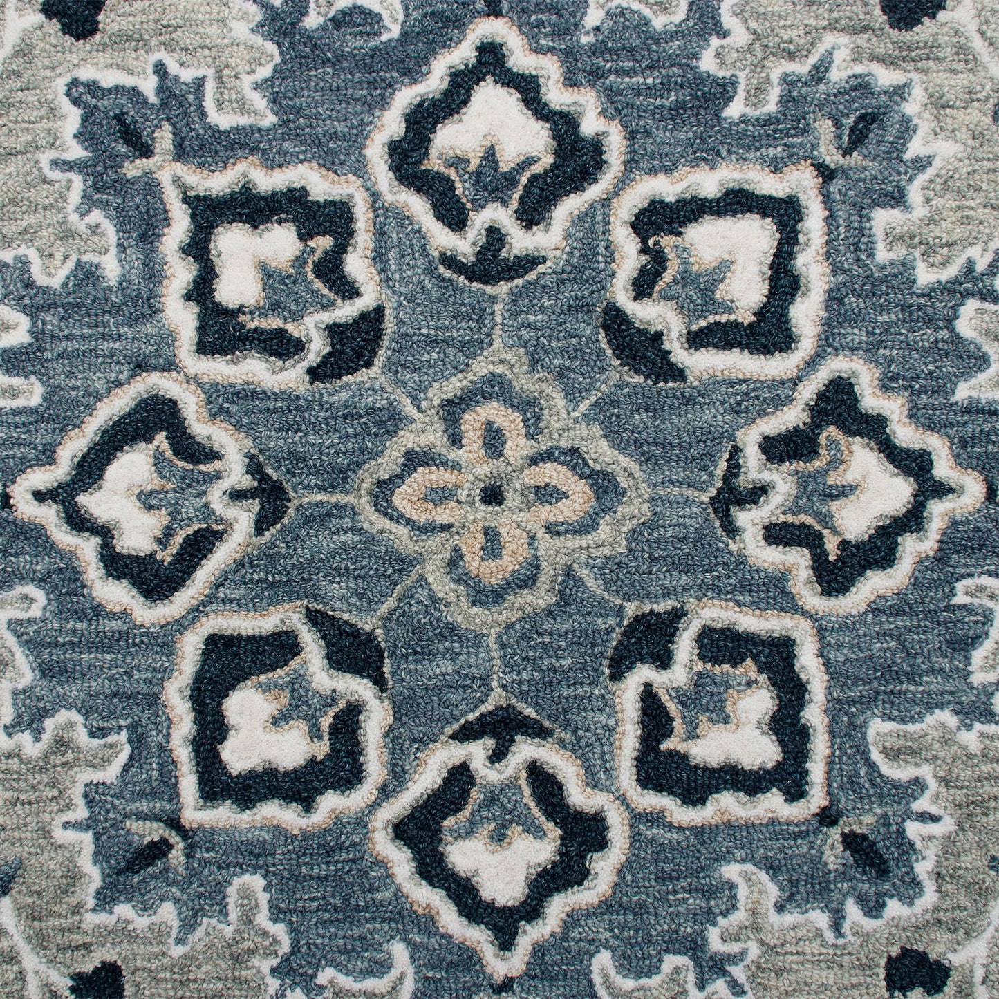 Rugs Ariel-22134 Farmhouse Hand-Tufted Gray/Blue Cotton Indoor Area Rug - LR Home
